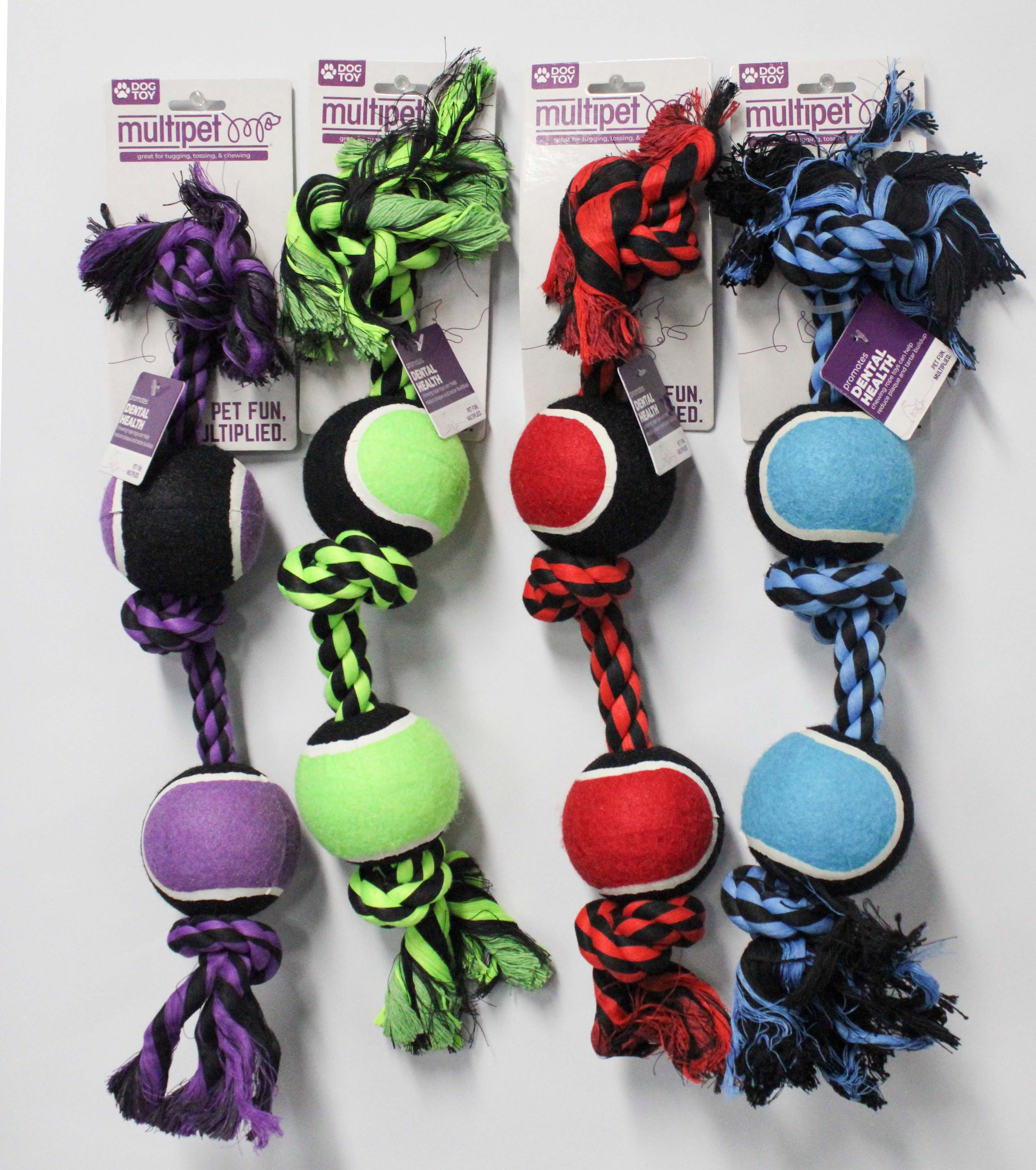 MULTIPET NUTS FOR KNOTS W/TENNIS BALLS DOG TOY
