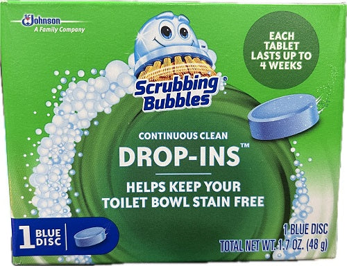 SP SCRUBBING BUBBLES DROP INS TOILET BOWL STAIN FREE 1CT BLUE DISC 1.7oz