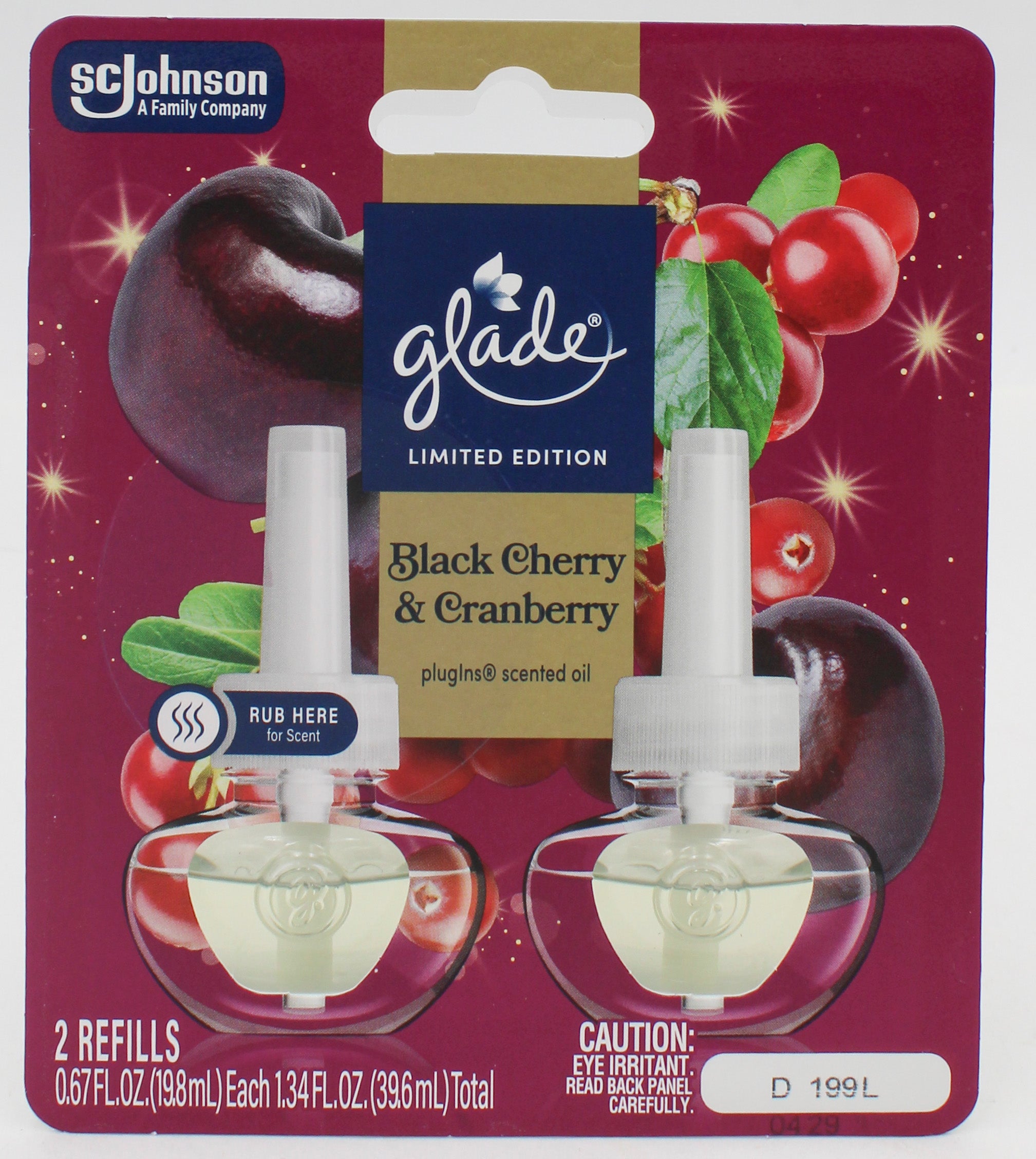GLADE PLUGINS SCENTED OIL BLACK CHERRY & CRANBERRY 2ct 0.67floz US