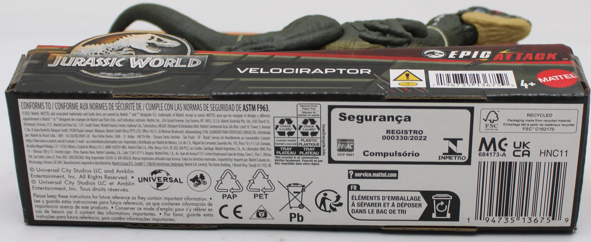 MATTEL JURASSIC WORLD VELOCIRAPTOR ACTION FIGURE