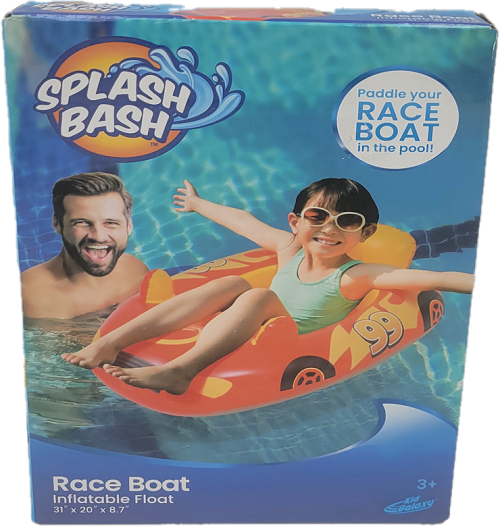 SPLASH BASH INFLATABLE FLOAT RACE BOAT 31"x20"x8.7" AGE 3+