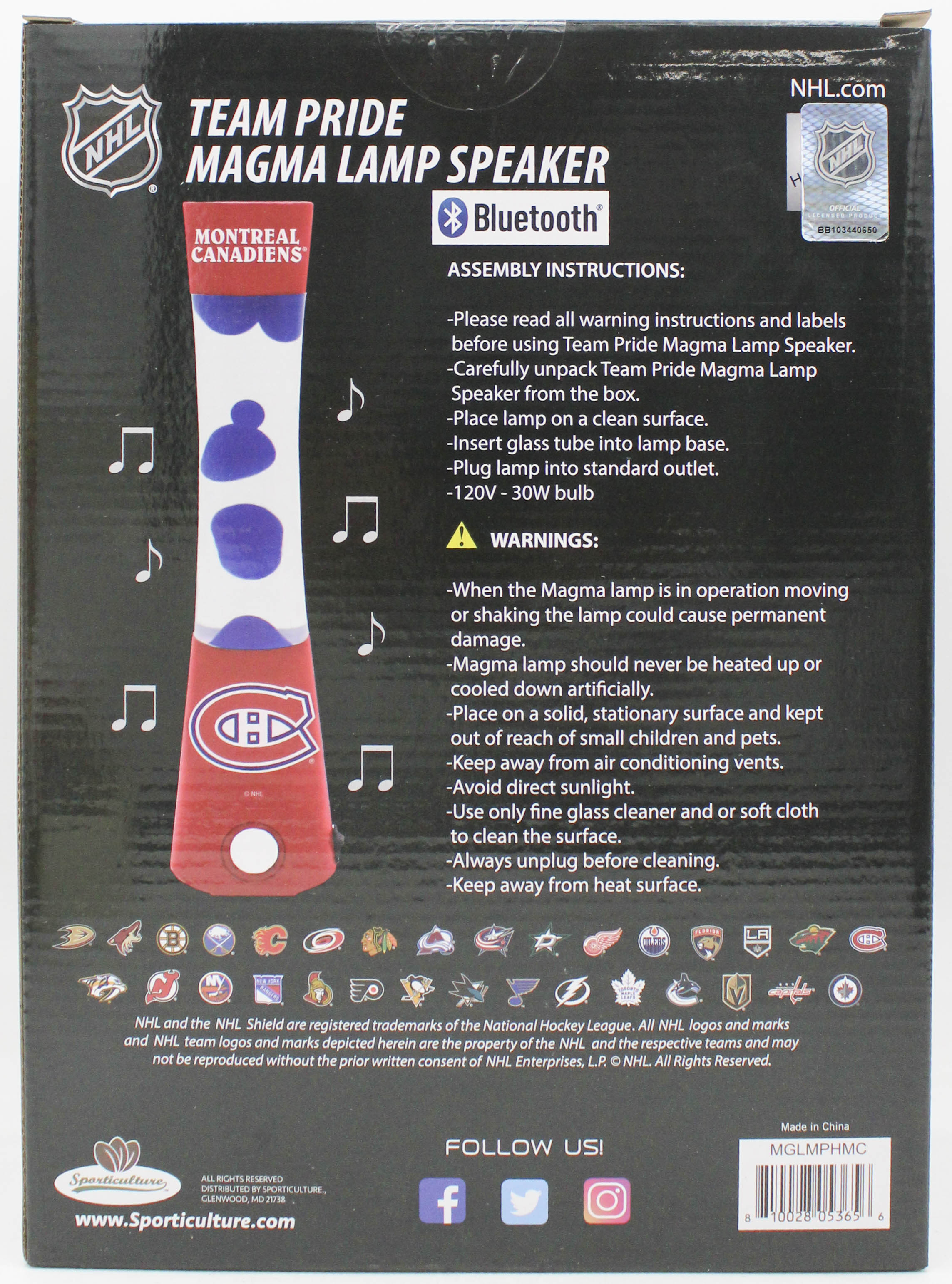 NHL MONTREAL CANADIENS LAVA LAMP SPEAKER 16.5"