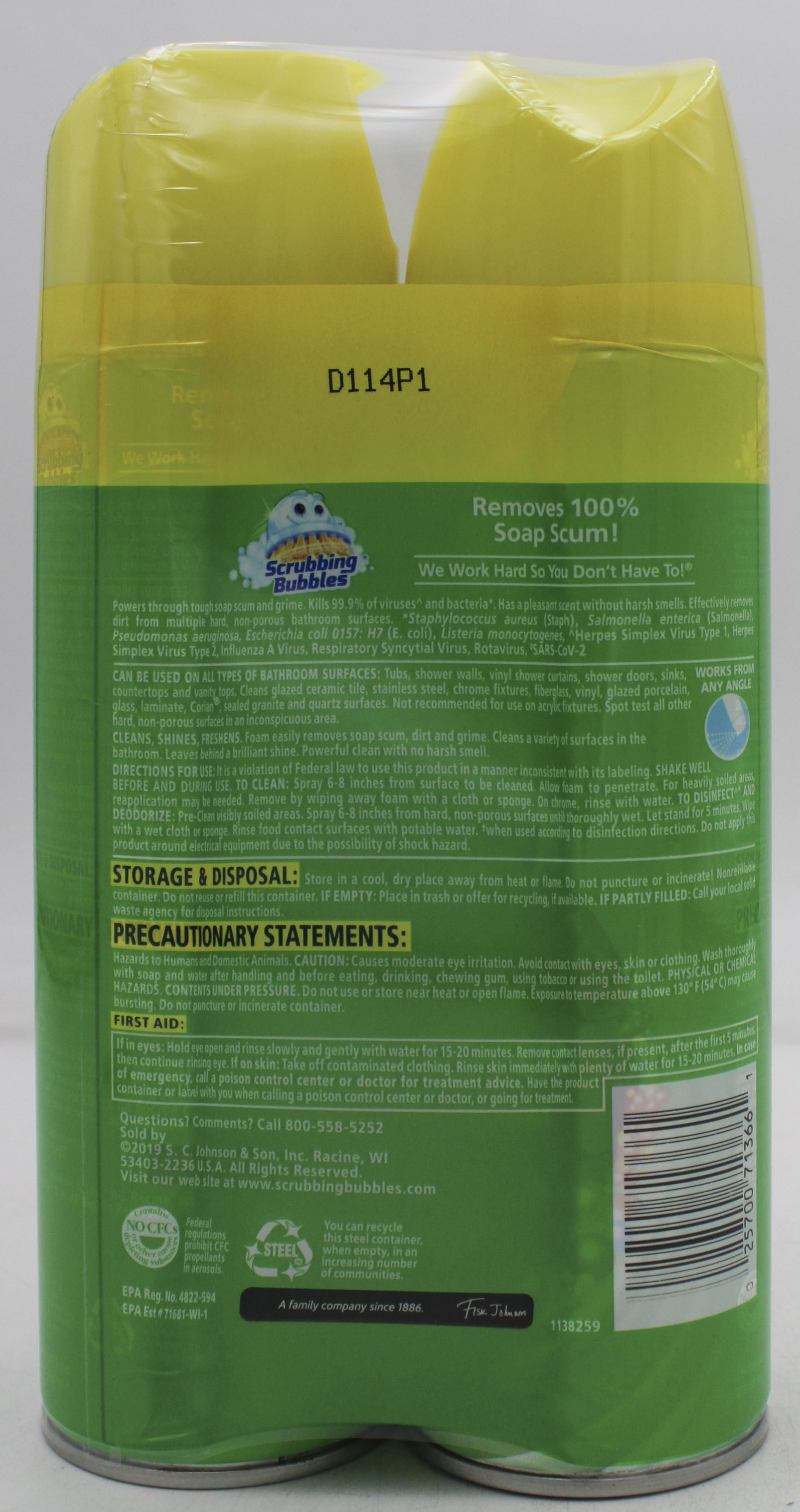 SP SB Bathroom Cleaner Citrus 2 x 20oz Pack