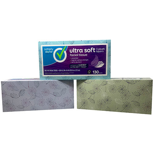 ULTRASOFT FACIAL TISSUE 130SHT-ASST