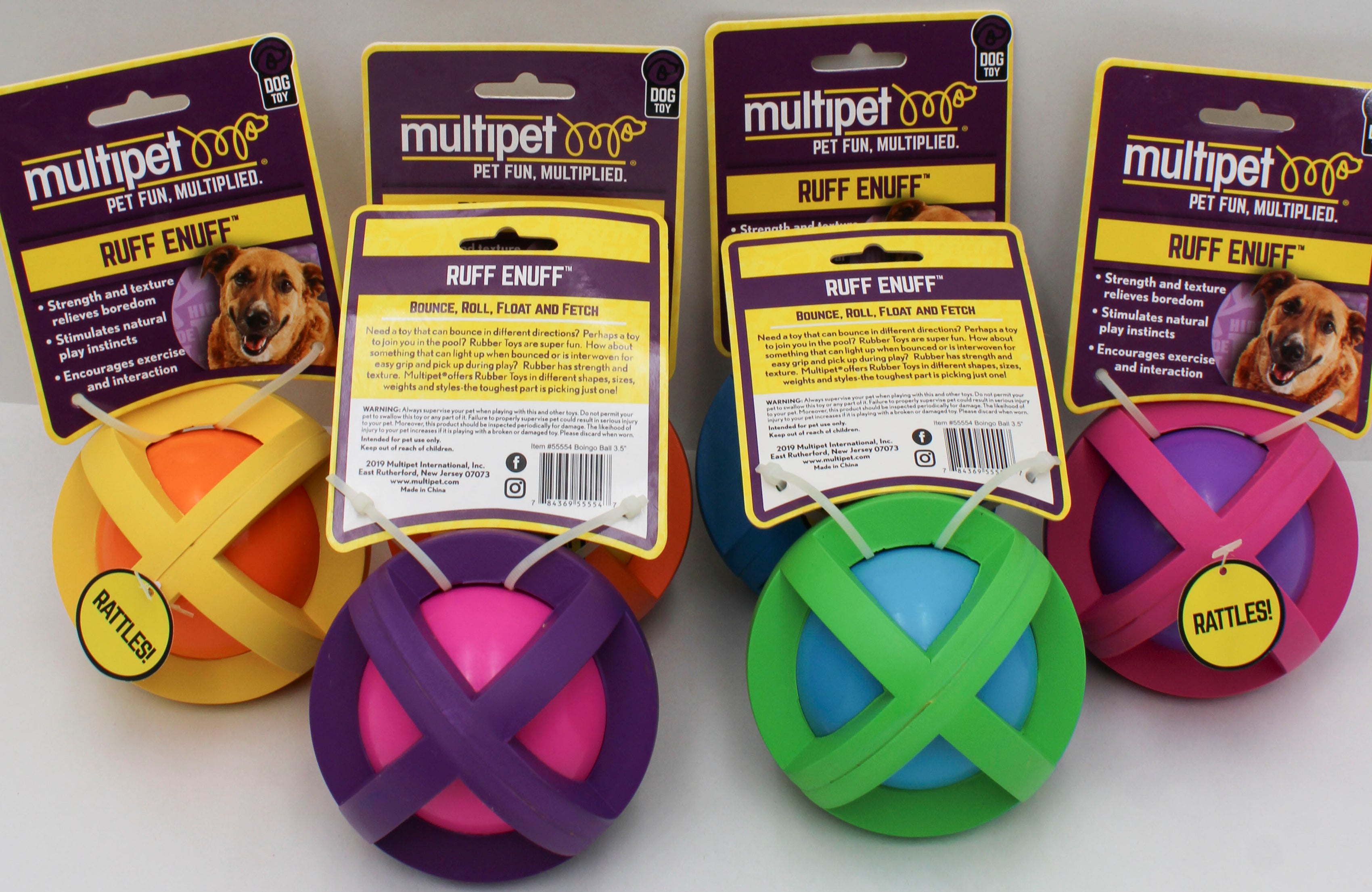 MULTIPET BOINGO BALL DOG TOY - 3.5"