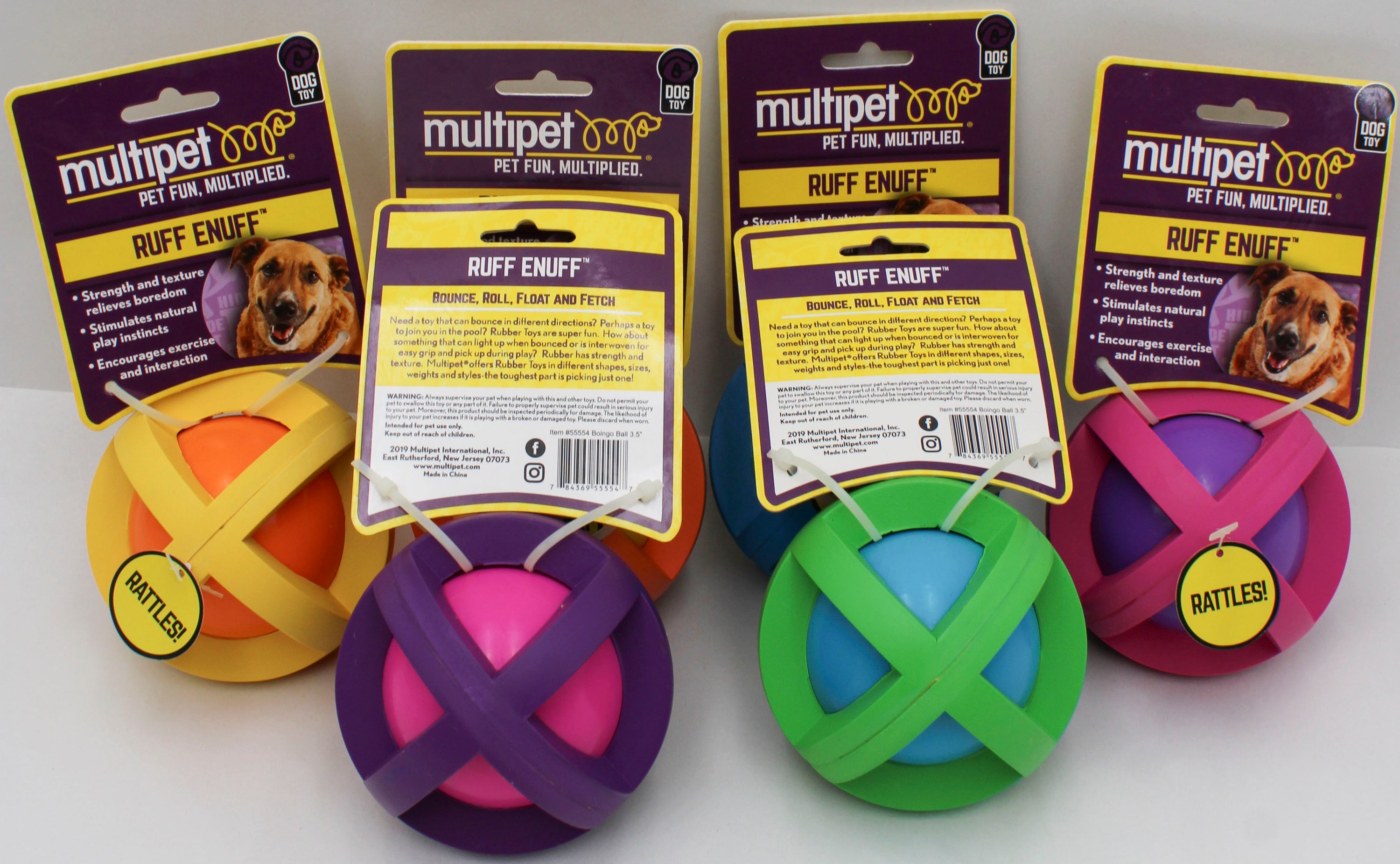 MULTIPET BOINGO BALL DOG TOY - 3.5"