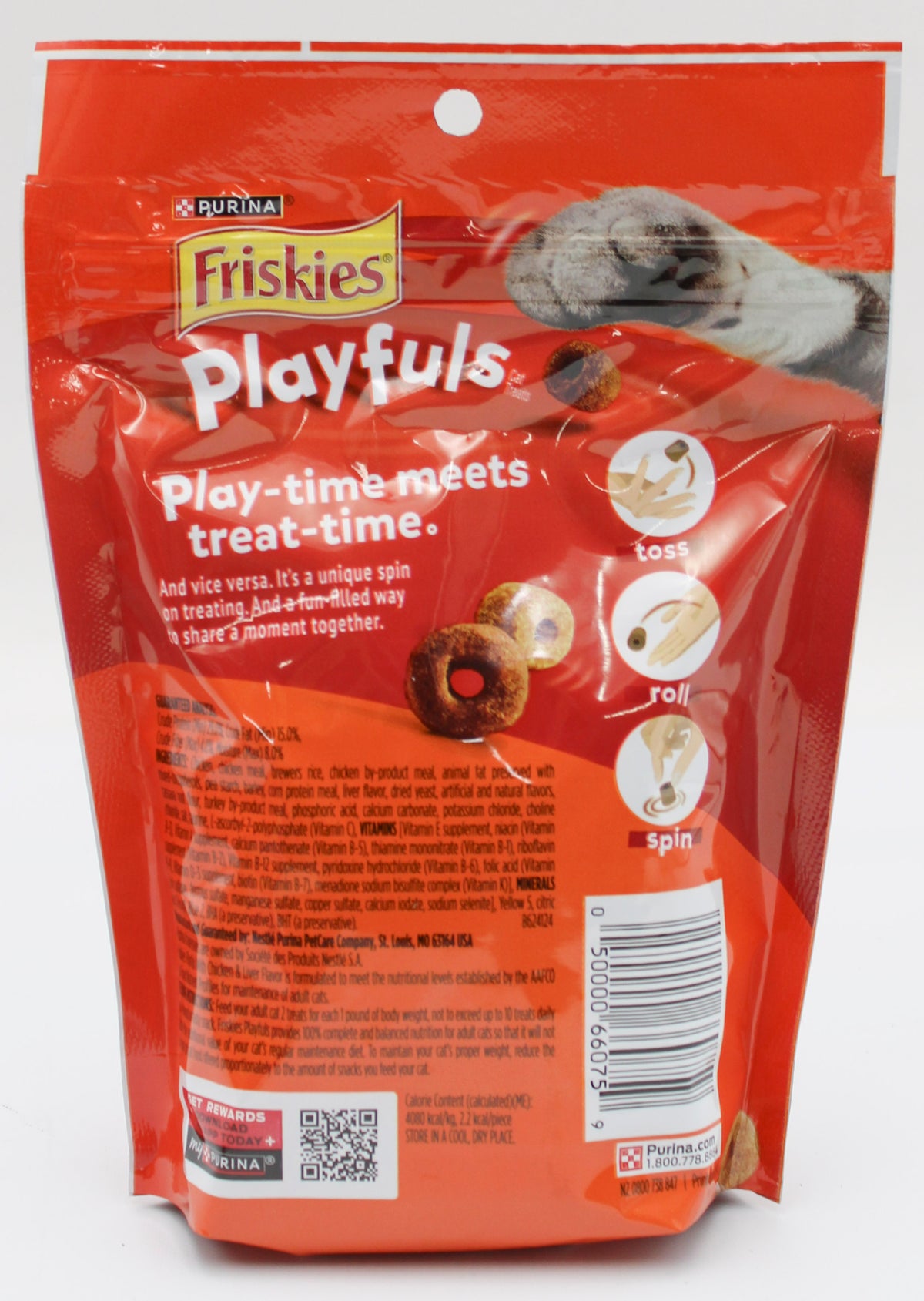 PURINA FRISKIES PLAYFULS CHICKEN & LIVER CAT TREATS 6oz. BB 2/27/27 NI