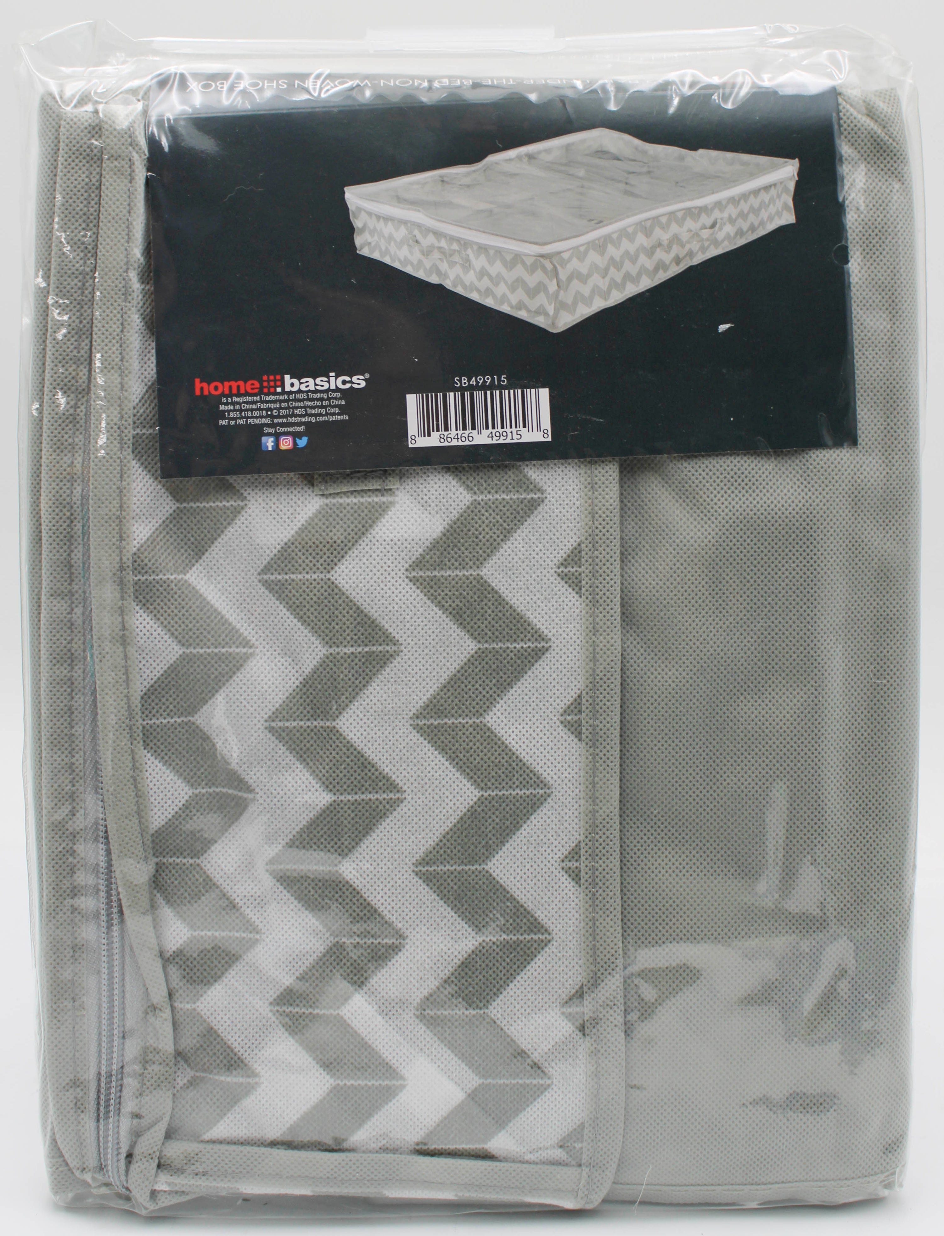 12 PAIR UNDER THE BED SHOE STORAGE CHEVRON GREY
