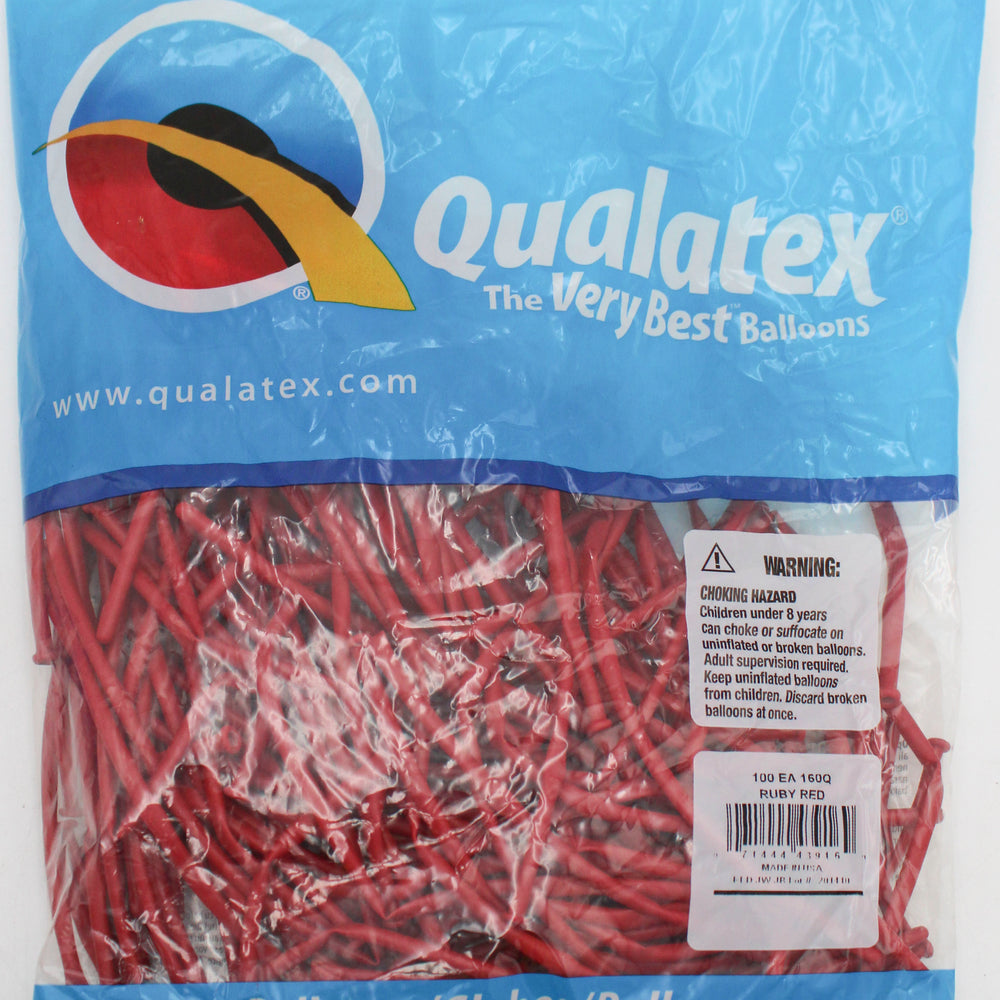 160Q QX LATEX PLAIN 100CT  RUBY RED