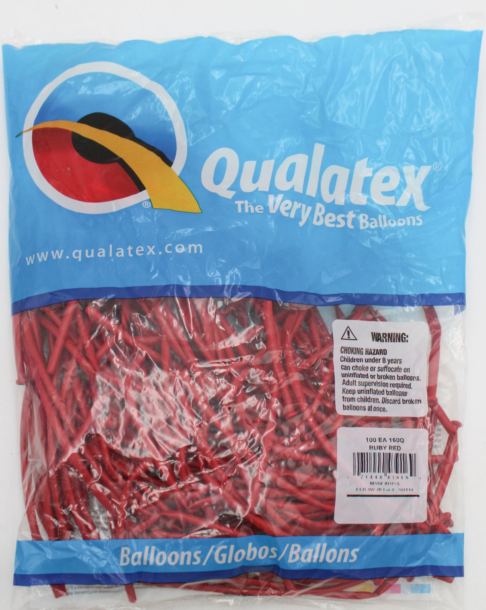 160Q QX LATEX PLAIN 100CT  RUBY RED