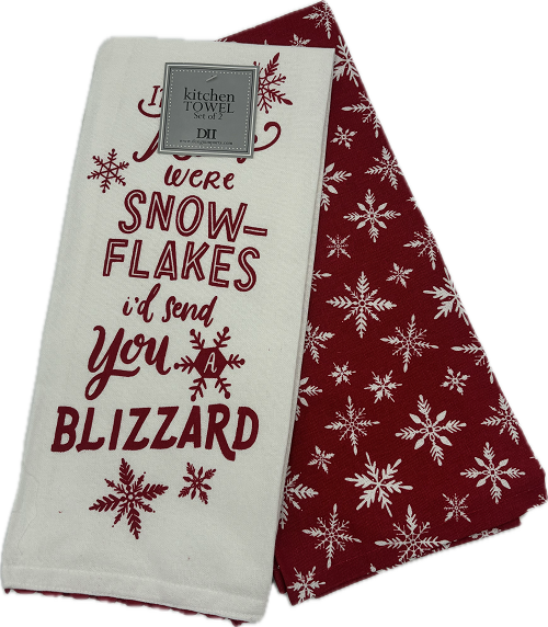 SNOWFLAKE KISSES DISHTOWEL SET 2CT