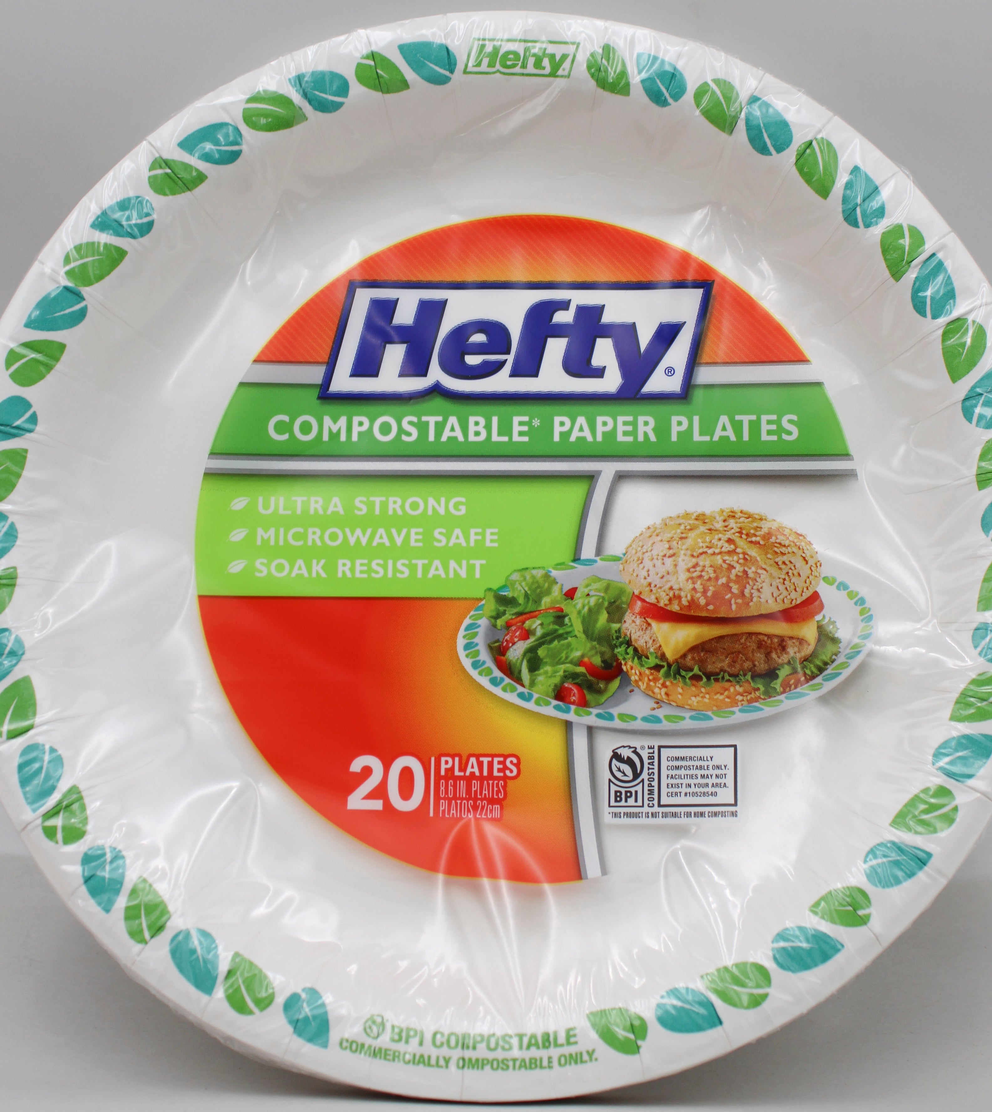 HEFTY 20CT PLATES - 8.6'' STRAWVBERRY PRINT NI