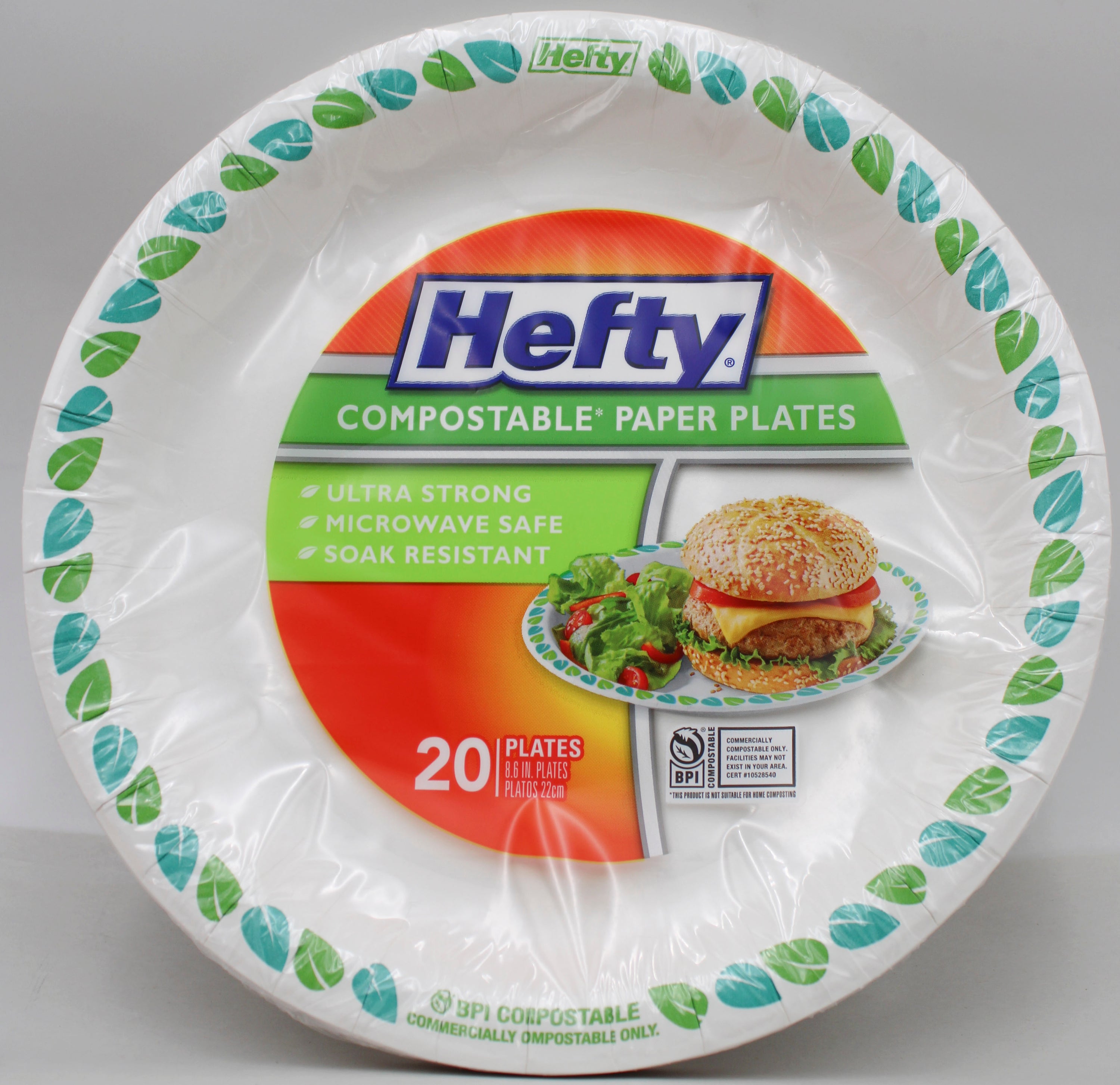 HEFTY 20CT PLATES - 8.6'' STRAWVBERRY PRINT NI