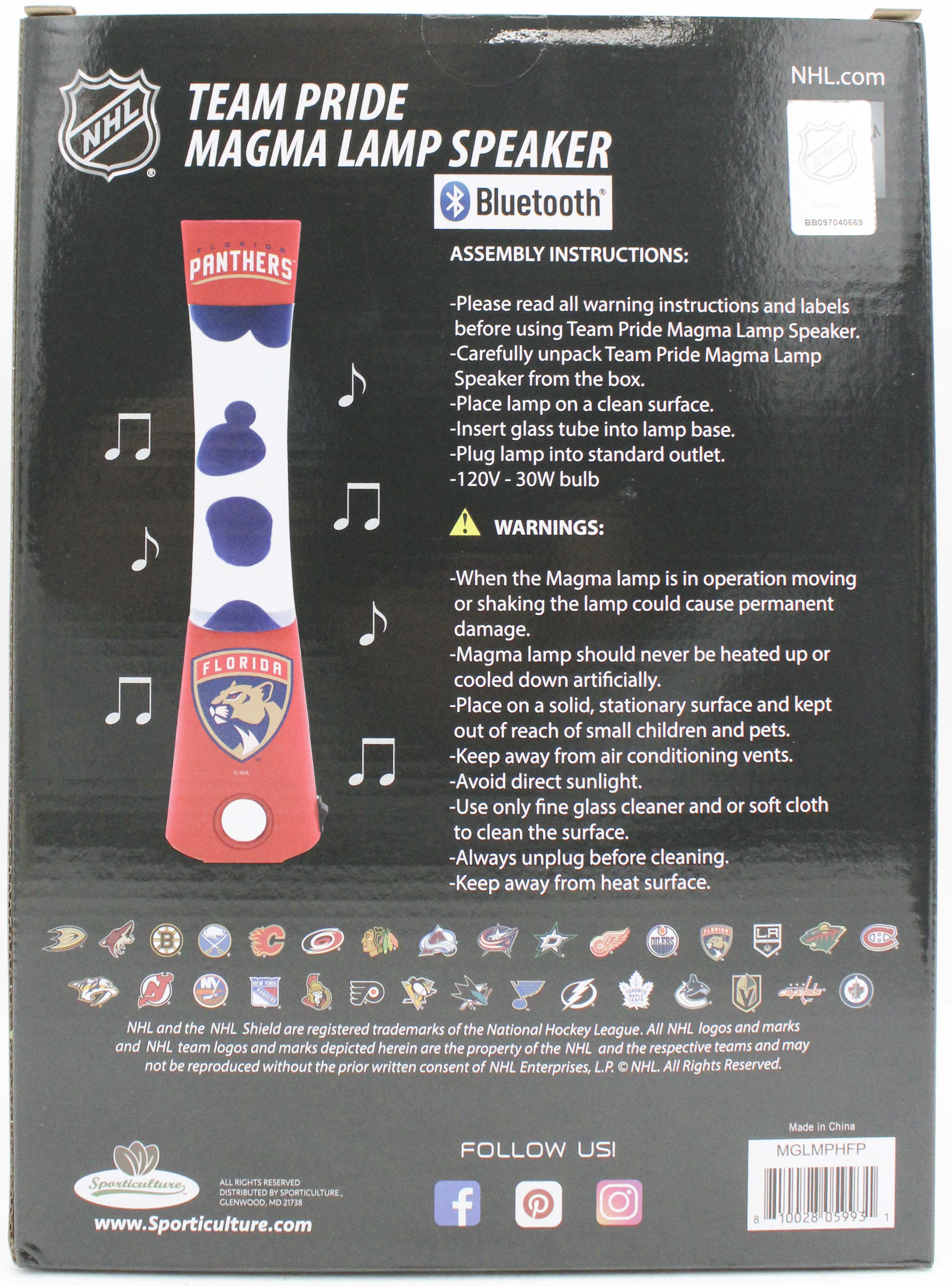 NHL FLORIDA PANTHERS LAVA LAMP SPEAKER 16.5"