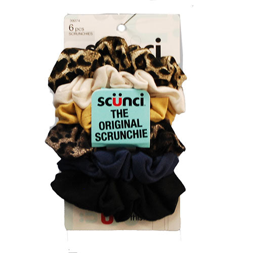 SCUNCI HAIR SCRUNCHIES 6PK ASST COLORS NI
