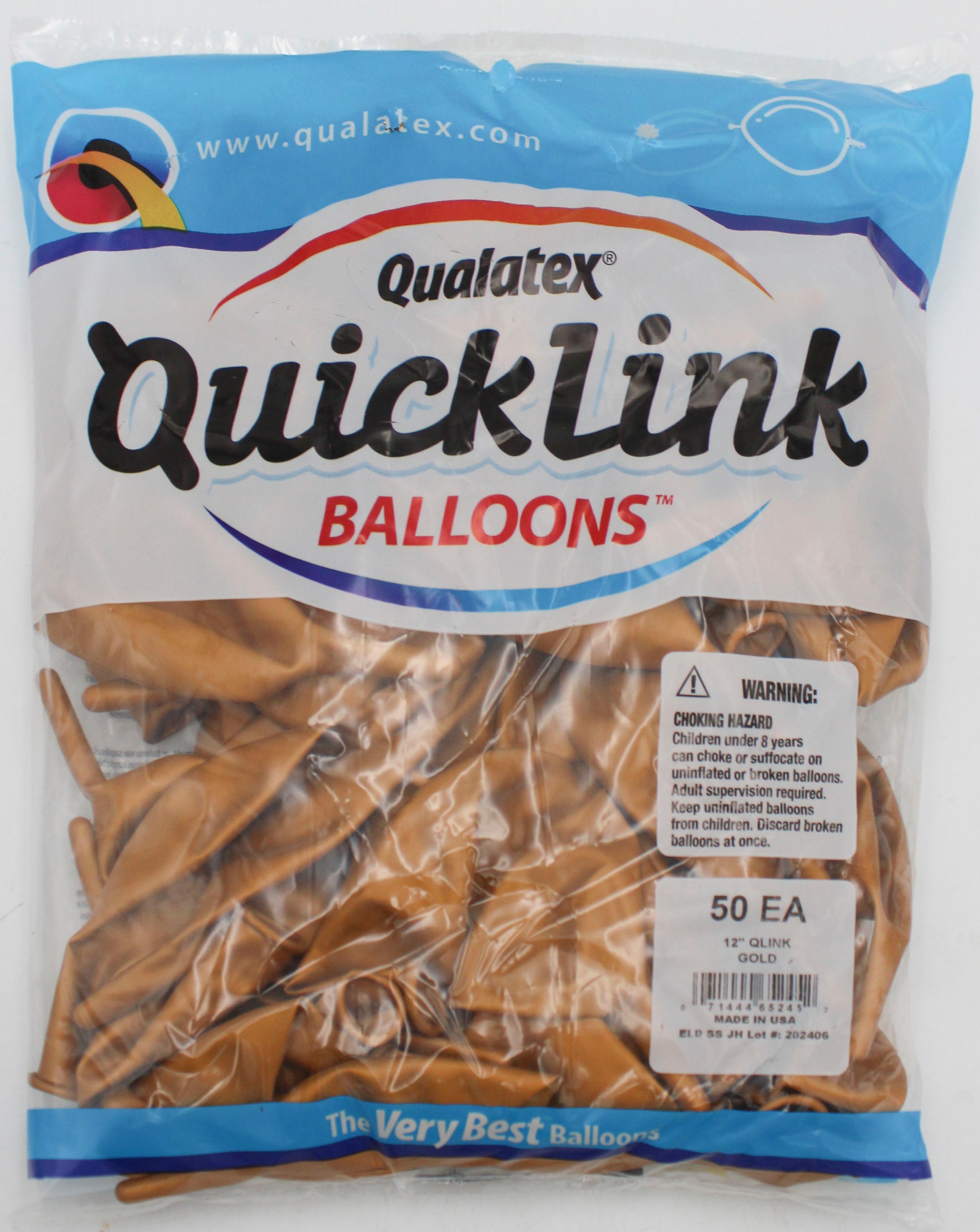 12" QLINK LATEX PLAIN 050CT  GOLD