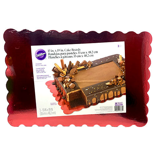 WILTON CAKE BOARDS 13X19"/3PK-RED
