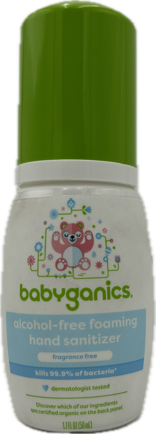 BABYGANICS ALCOHOL-FREE FOAMING HAND SANITIZER 1.7oz FRAGRANCE FREE US EXP 1/31/25