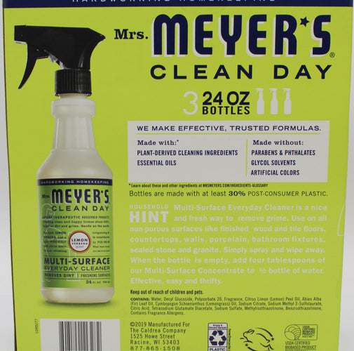 MRS MEYERS MULTI SURFACE CLEANER LEMON VERBENA 3 PACK 24oz US