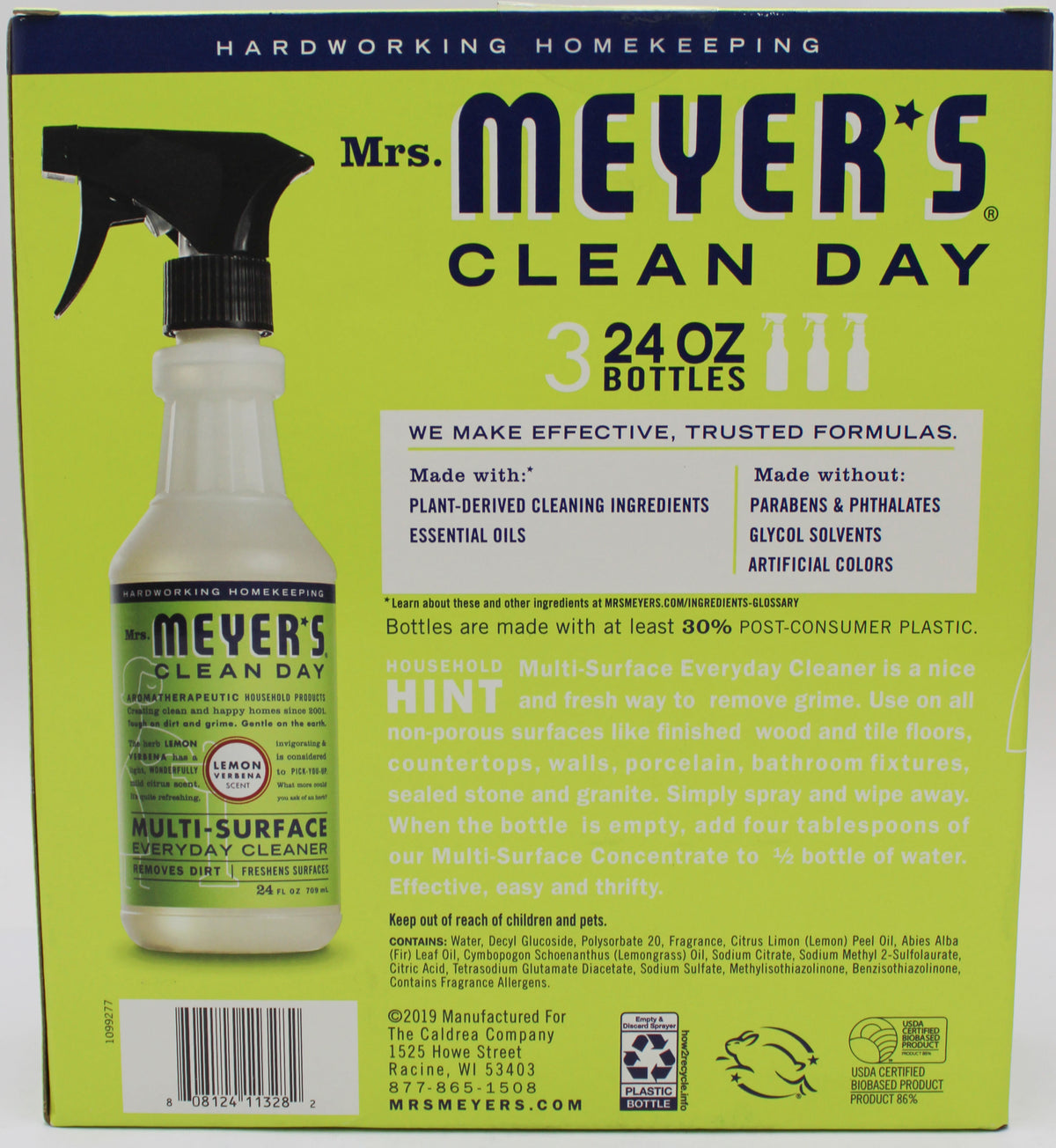 MRS MEYERS MULTI SURFACE CLEANER LEMON VERBENA 3 PACK 24oz US
