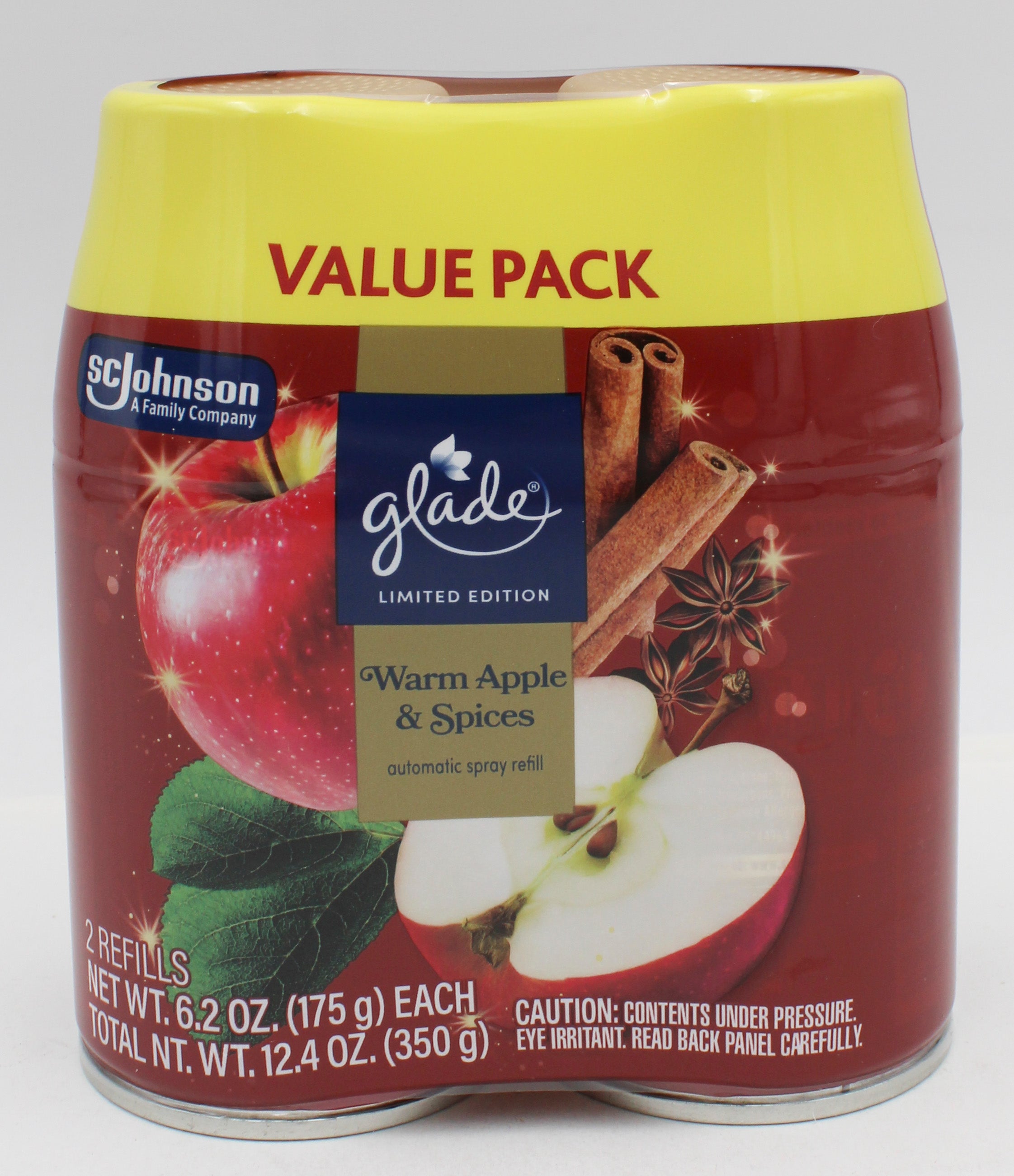 GLADE AUTOMATIC SPRAY WARM APPLE & SPICES 2 REFILLS 6.2oz US