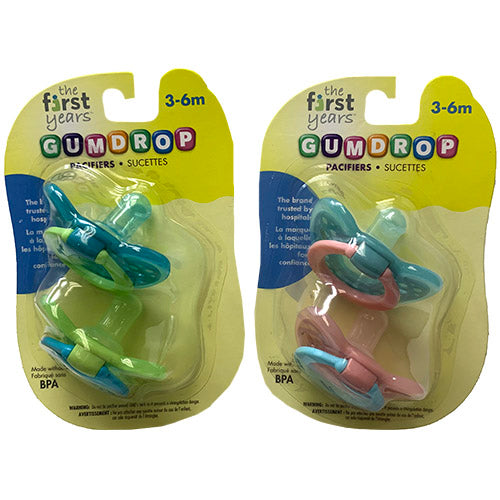 GUMDROP PACIFIER 2CT(3-6MO)ASST