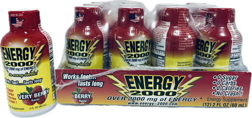 GLOBAL BRANDS ENERGY 2000 DRINK SHOTS 2oz VERY BERRY EXP 11/16/25