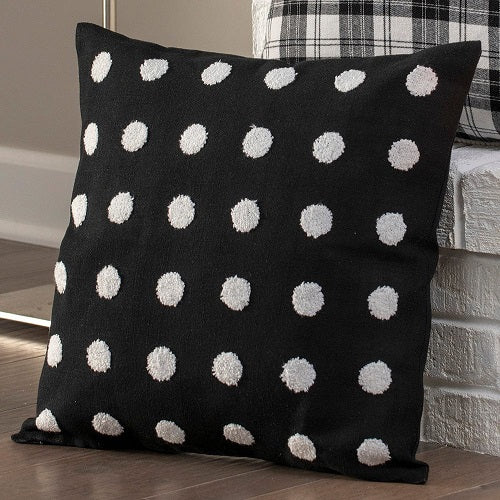 WHITE POLKADOT TUFTS 18" PILLOW COVER