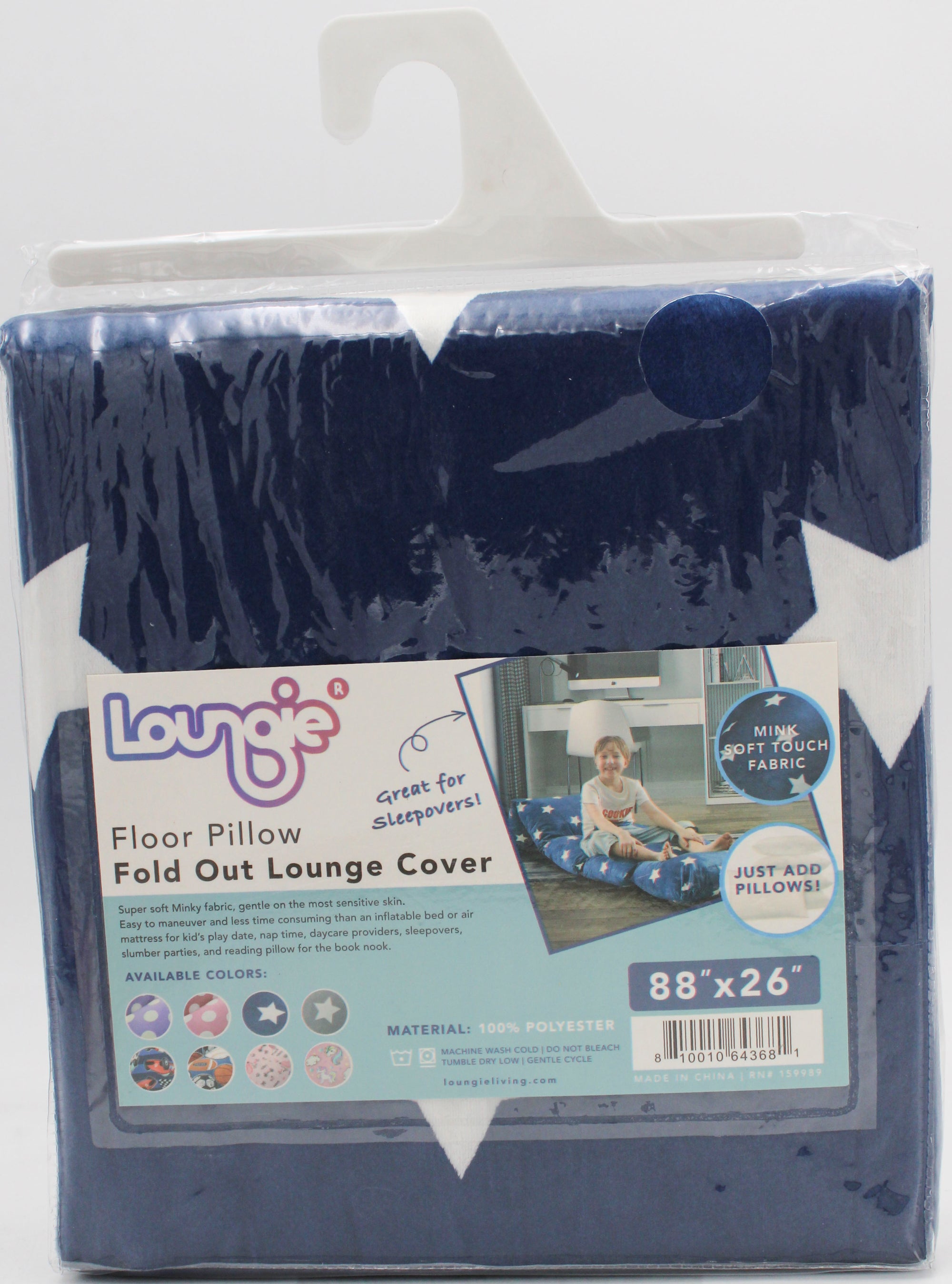 Navy Stars Bean Bag Covers Microfiber 88 in. x 26 in.