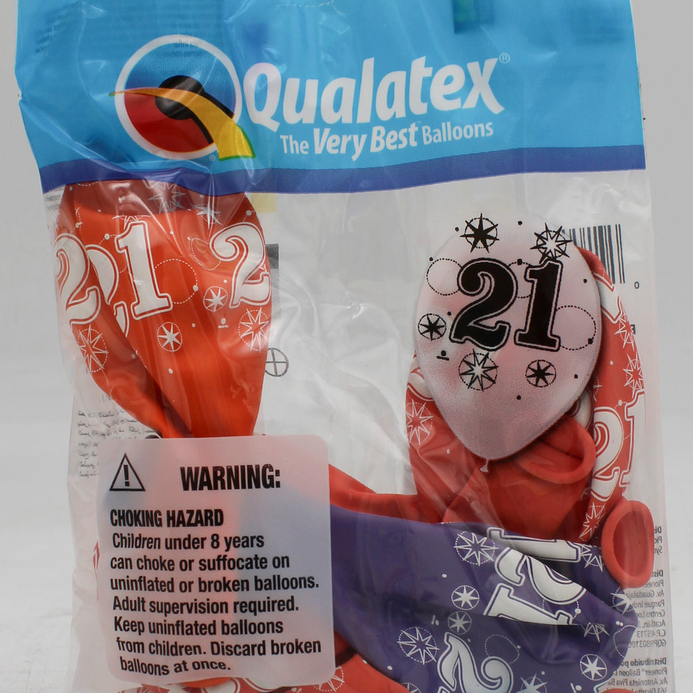 QUALATEX 11" ROUND PARTY BALLOONS AST 6CT 21 SPARKLE-A-RND