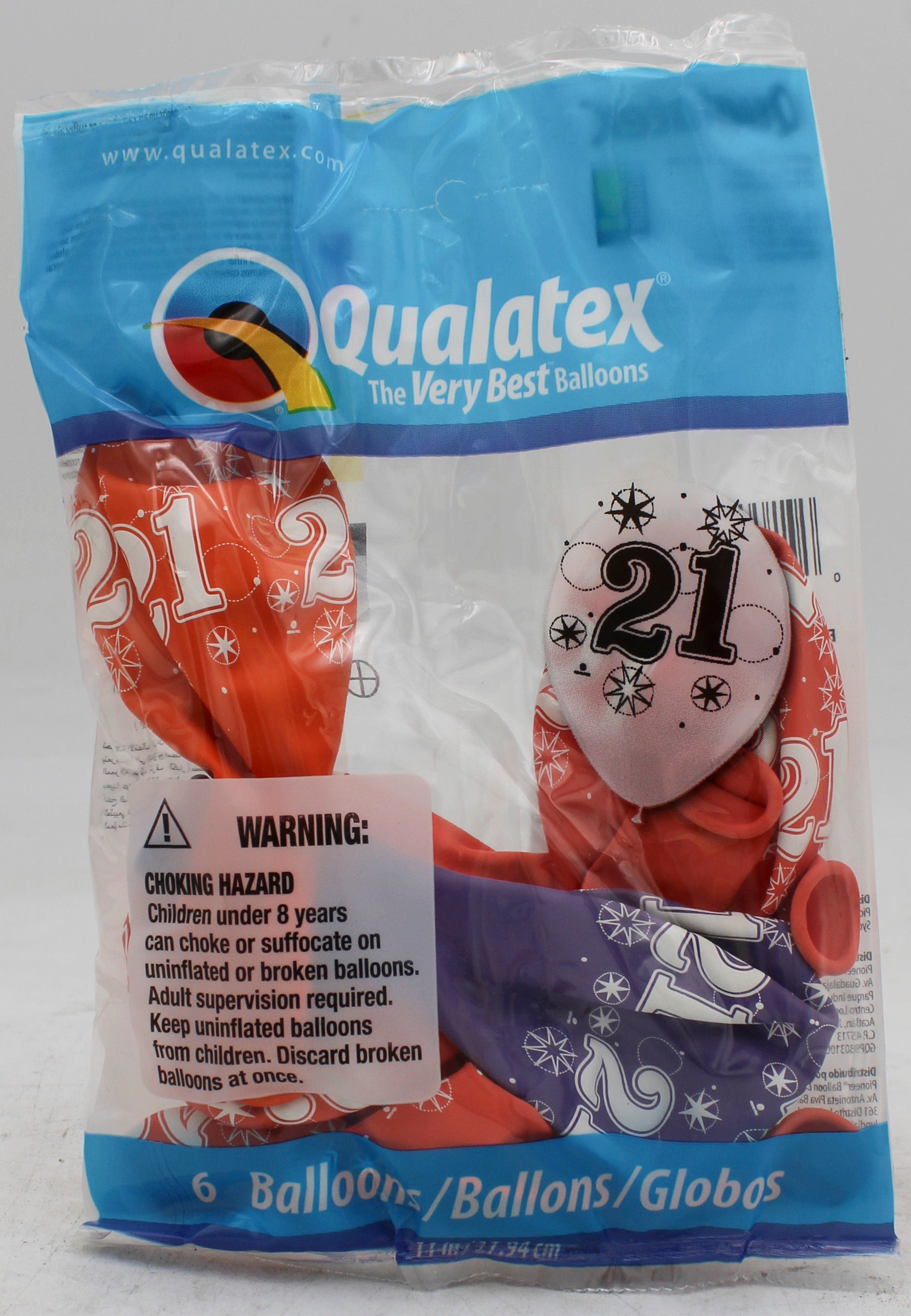 QUALATEX 11" ROUND PARTY BALLOONS AST 6CT 21 SPARKLE-A-RND