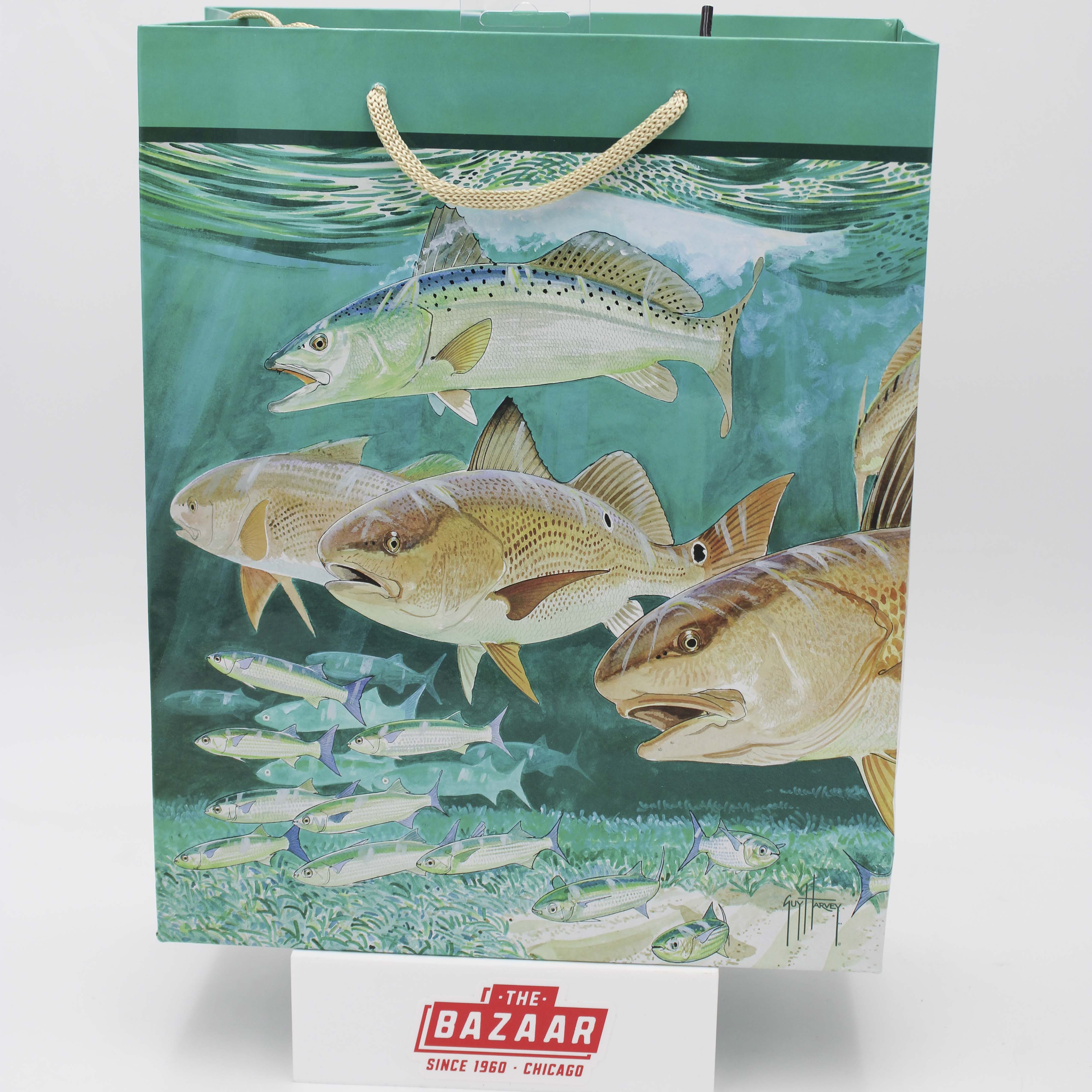 GUY HARVEY MEDIUM GIFT BAG 10" X 5" 12" - REDFISH
