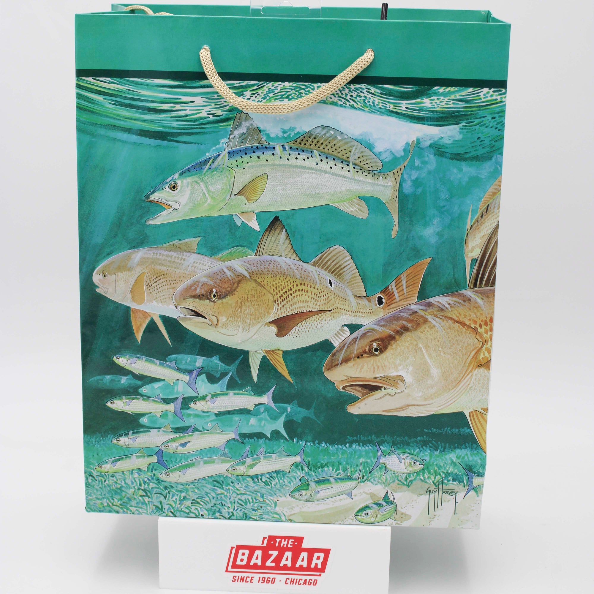 GUY HARVEY MEDIUM GIFT BAG 10" X 5" 12" - REDFISH