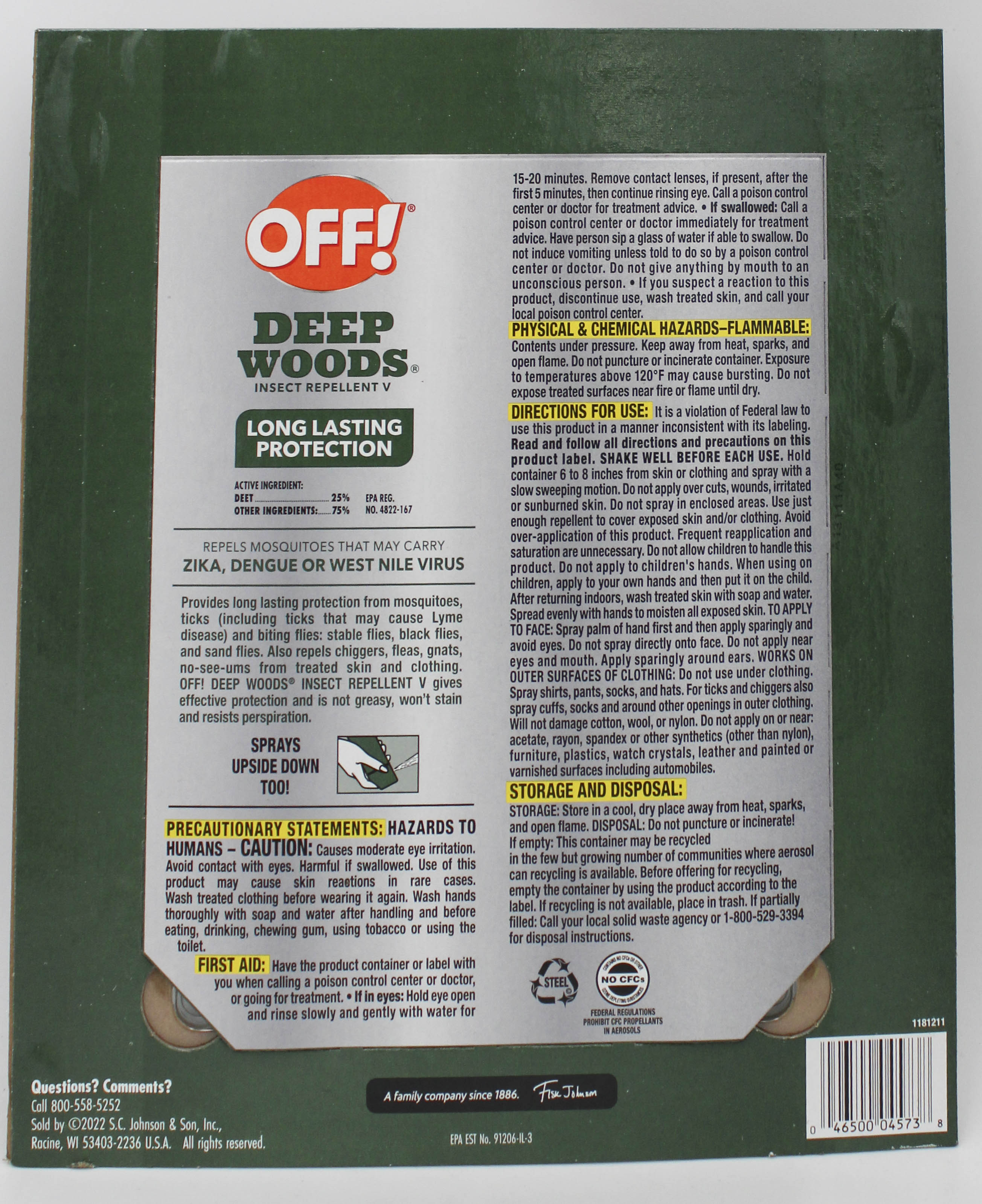 OFF! DEEP WOODS 3PACK  2-9oz/1-6oz LONG LASTING PROTECTION DISPLAY US