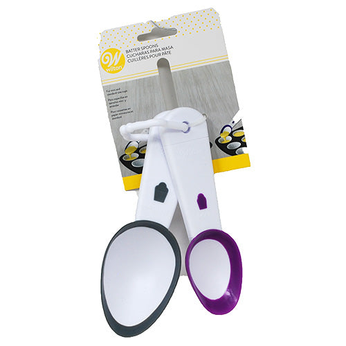 WILTON CUPCAKE BATTER SPOON 2CT/2SIZE-PURPLE/GREY