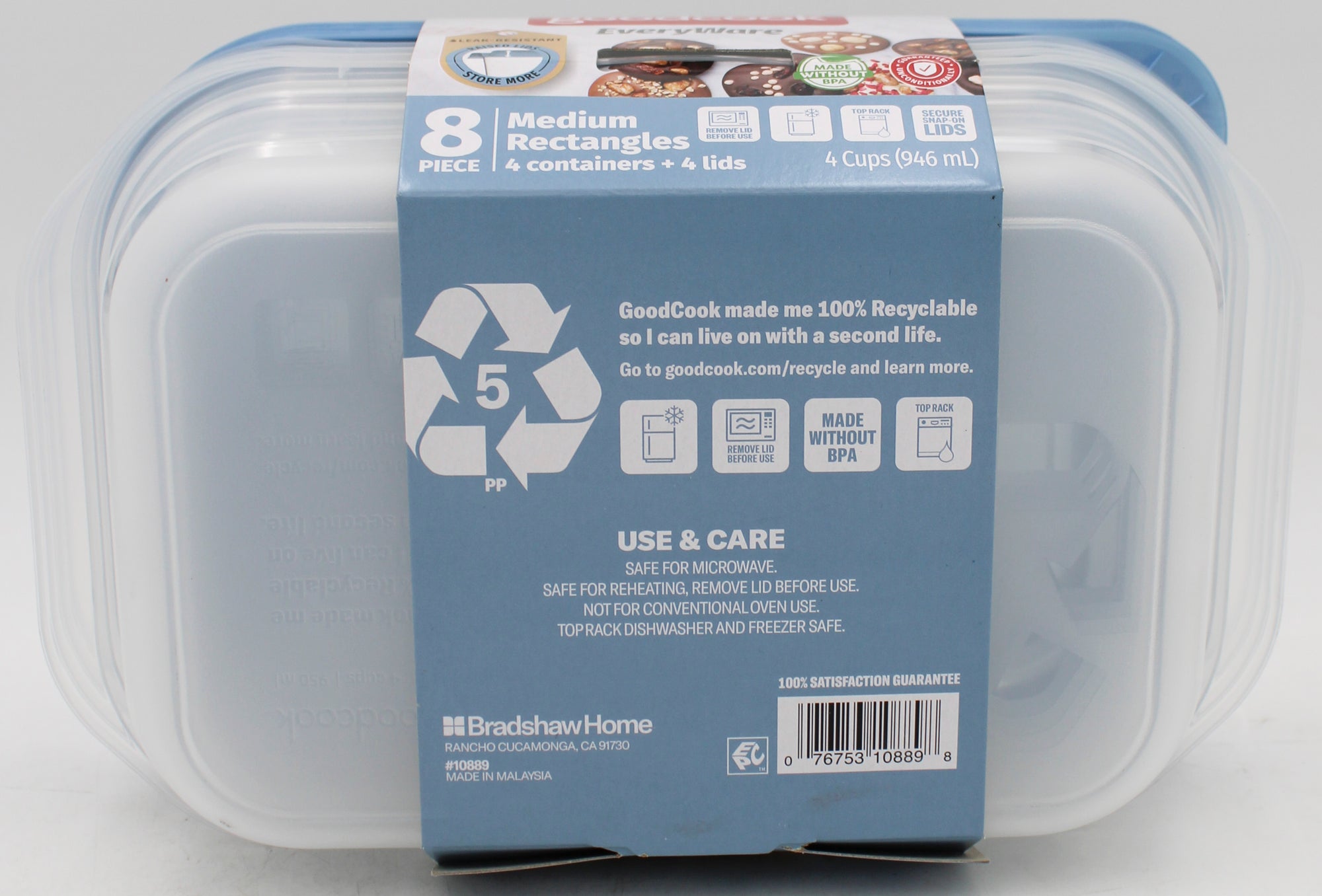 4PC GOOD COOK RECTANGLE 4 CUP STORAGE