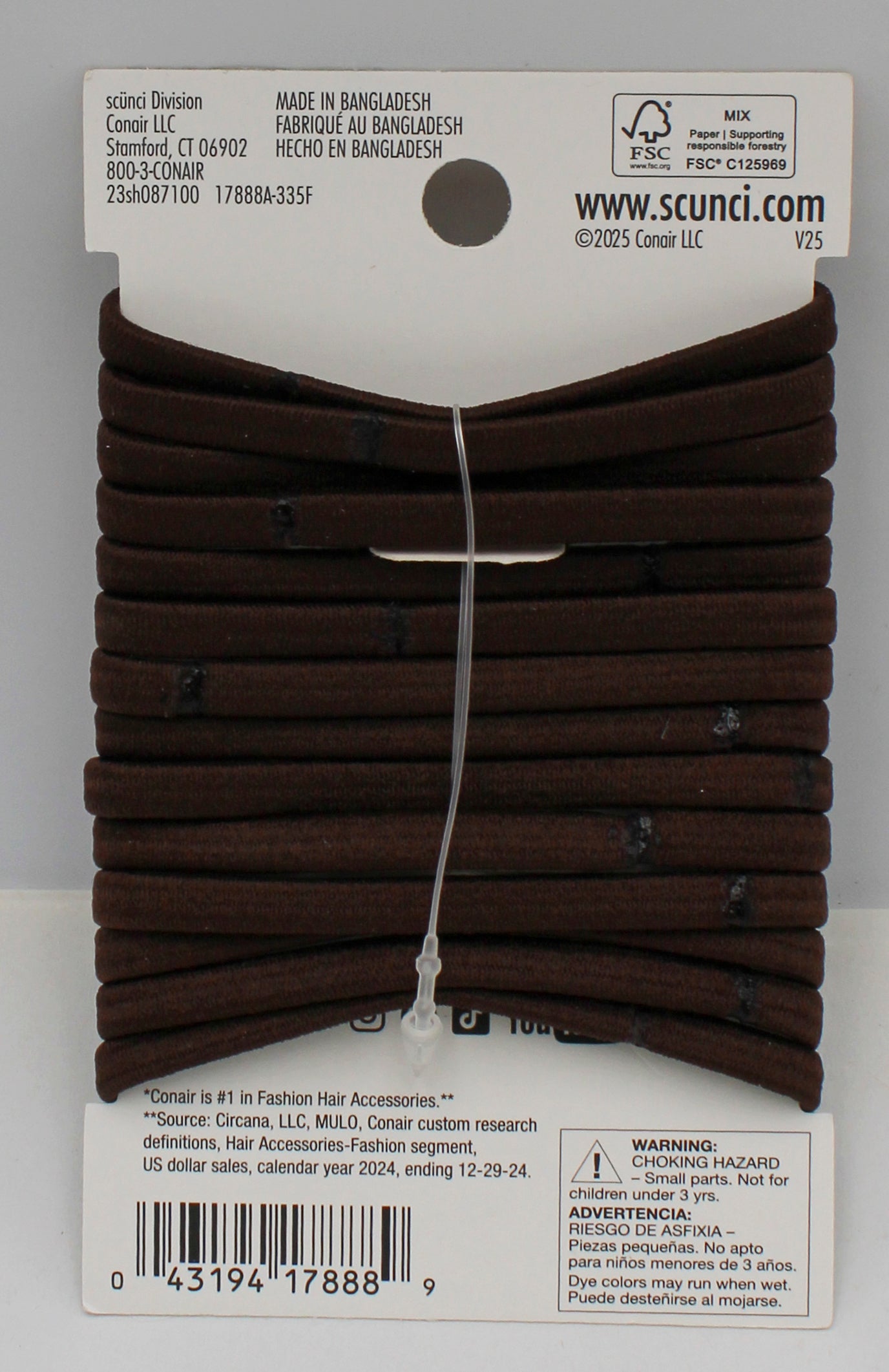 CONAIR HAIR ELASTICS BROWN 14ct NI