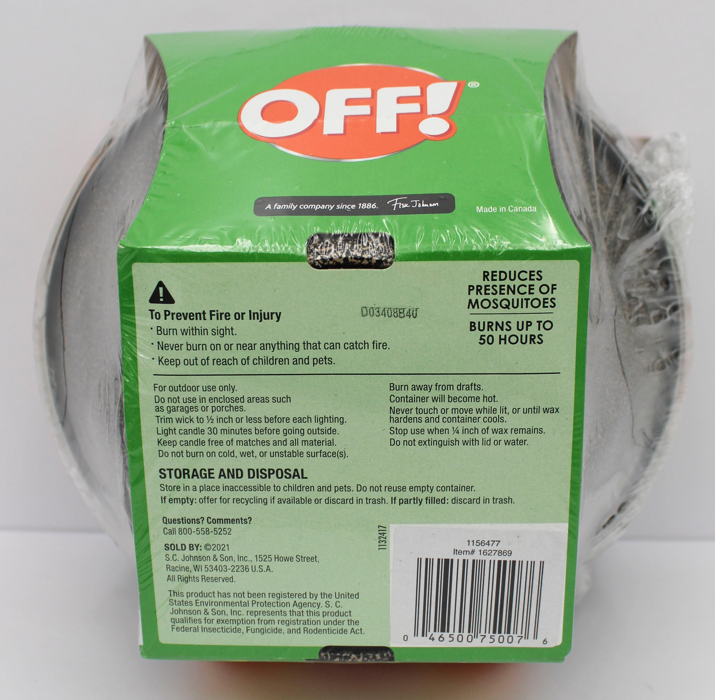 SP PEST2025 OFF CITRONELLA CANDLE BACKYARD 2CT PRISTINE