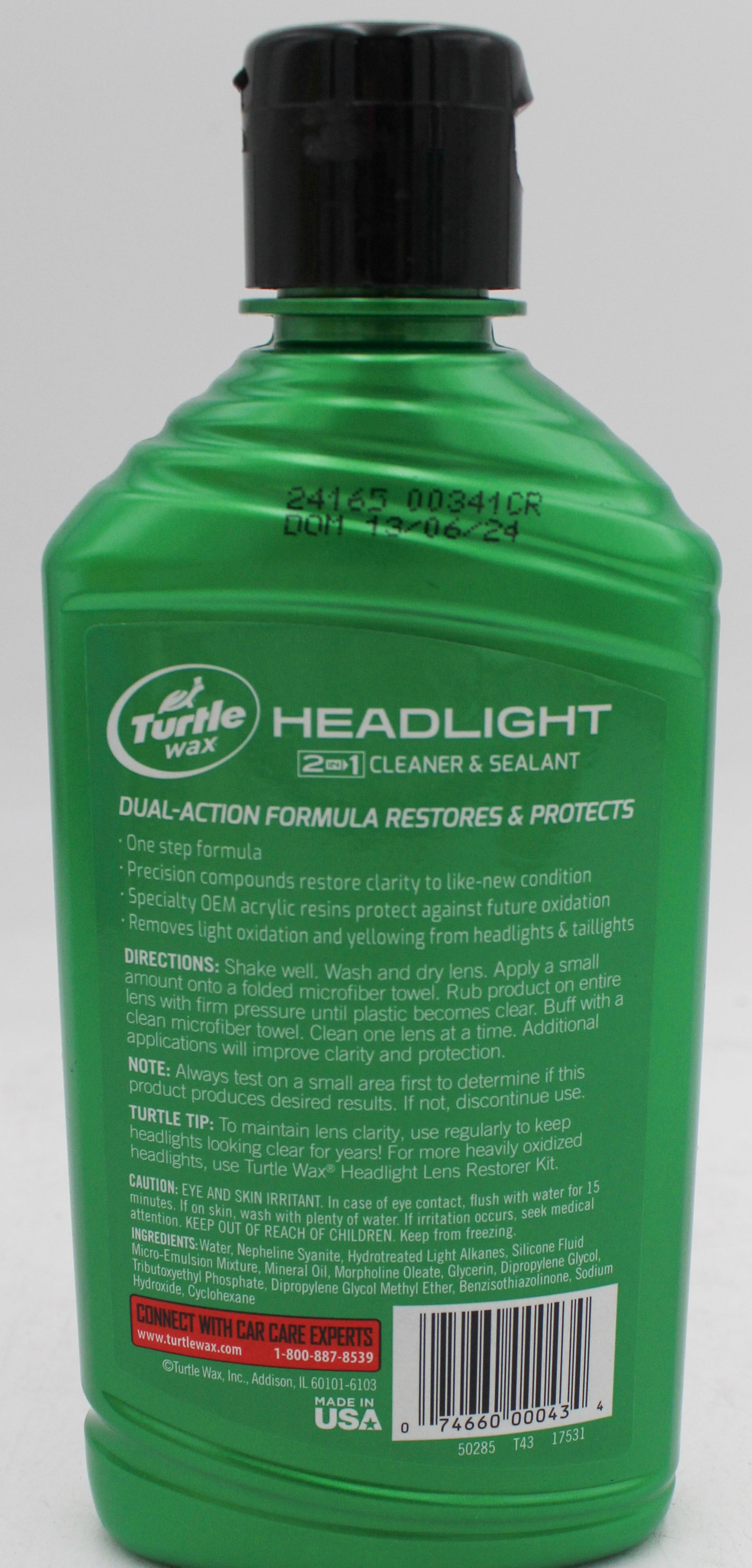 SP TURTLE WAX HEADLIGHT 2IN1 CLEANER & SEALANT 9oz