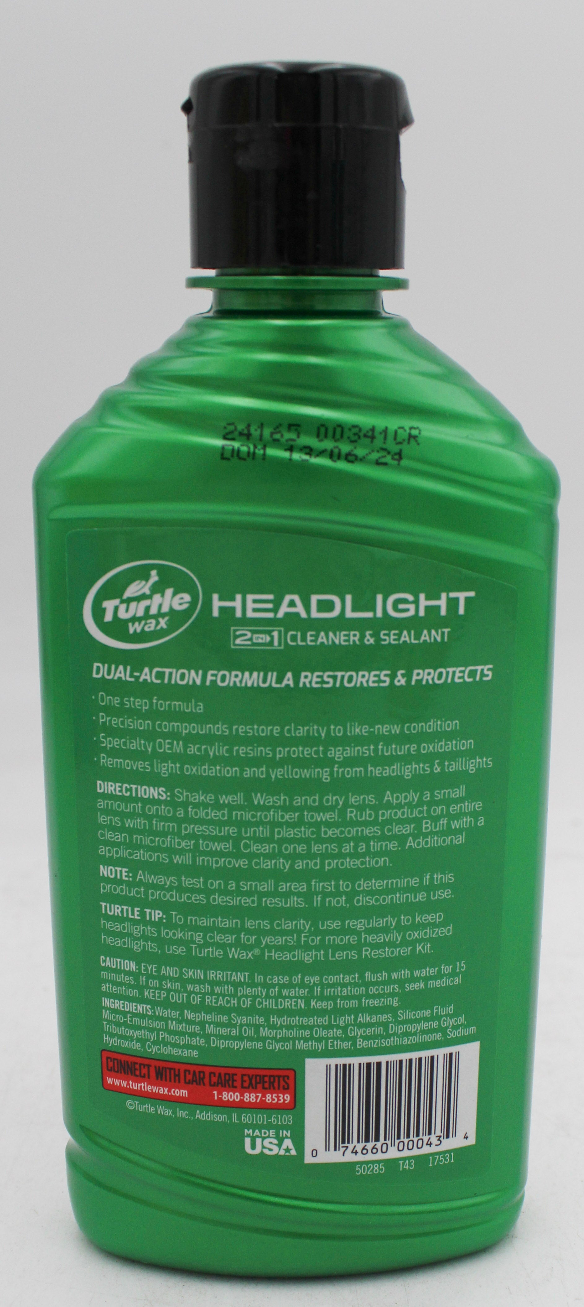 SP TURTLE WAX HEADLIGHT 2IN1 CLEANER & SEALANT 9oz