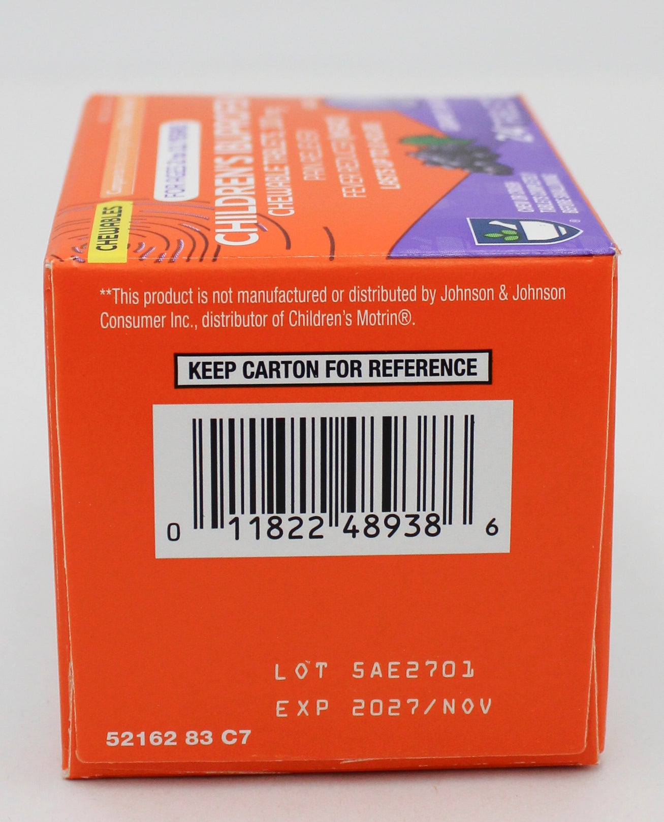 RITE AID JUNIOR STRENGTH IBUPROFEN CHEWABLE TABLETS GRAPE 24ct EXP 11/30/2027 COMPARES TO Motrin