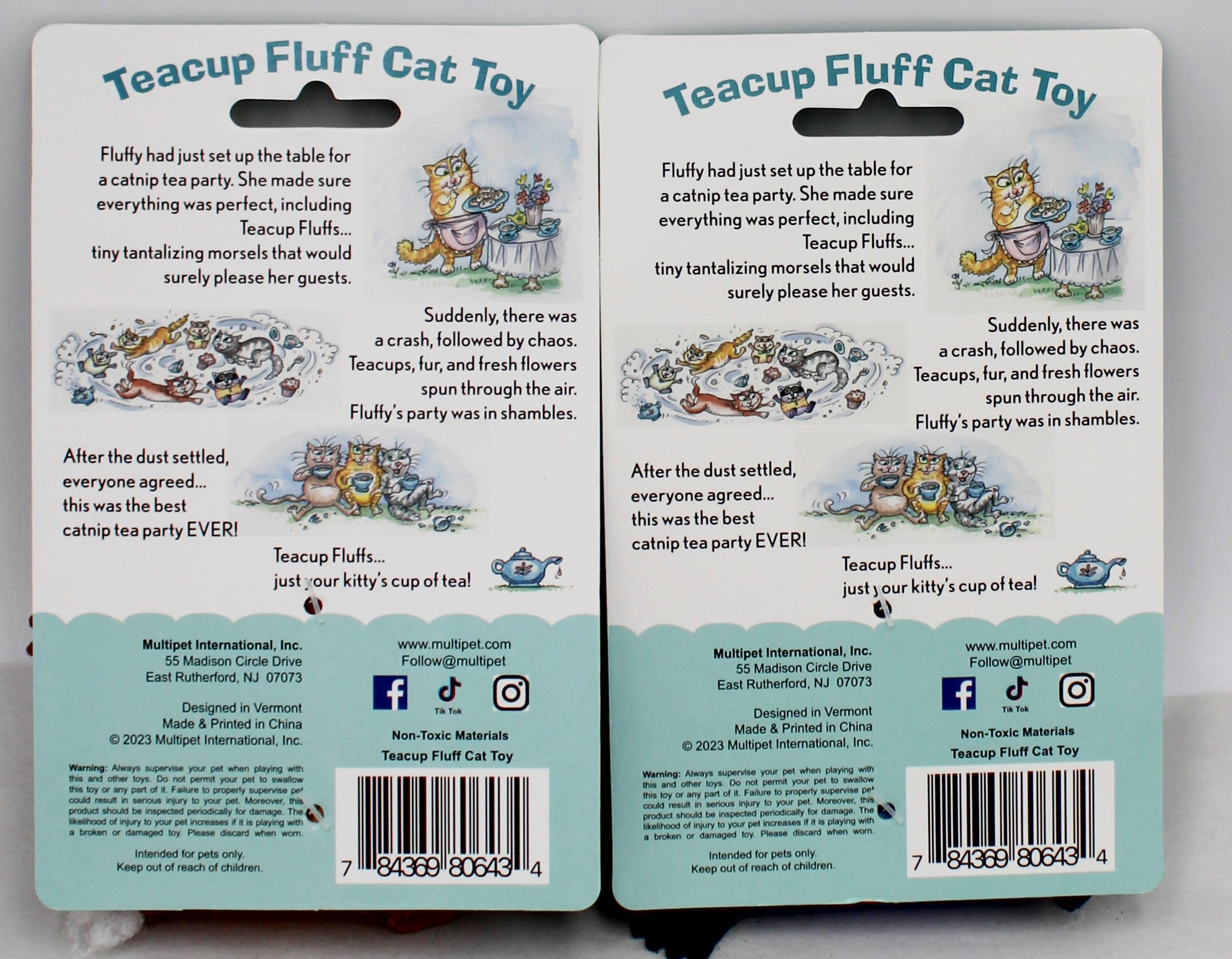 FUZZU TEACUP FLUFFS ASST (CHIPMUNK, BUNNY) CAT TOY