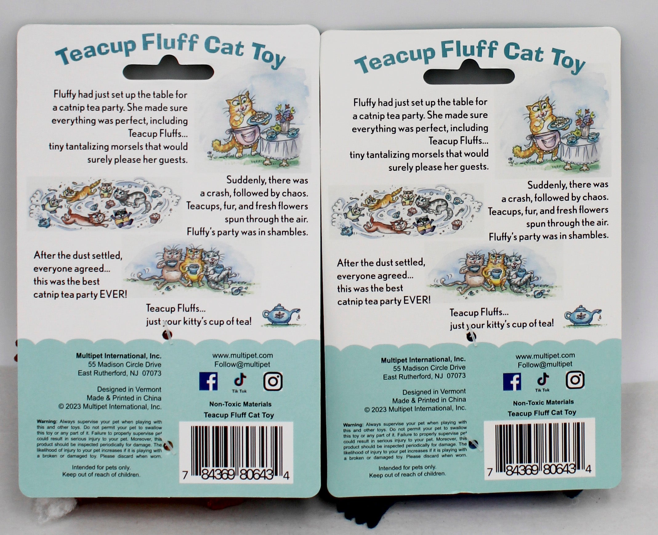 FUZZU TEACUP FLUFFS ASST (CHIPMUNK, BUNNY) CAT TOY