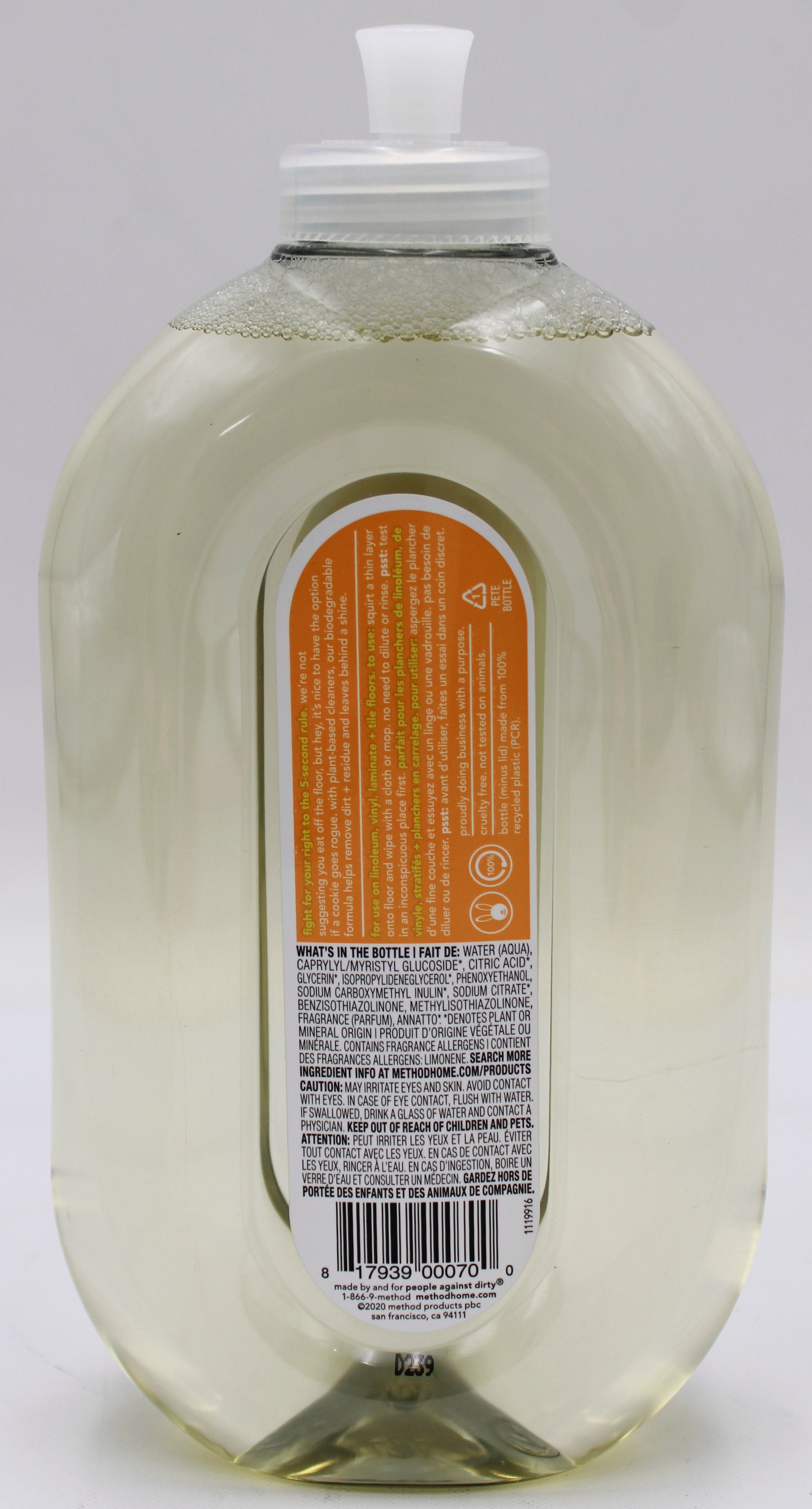METHOD SQUIRT + MOP WOOD FLOOR CLEANER GINGER YUZU 25oz NA