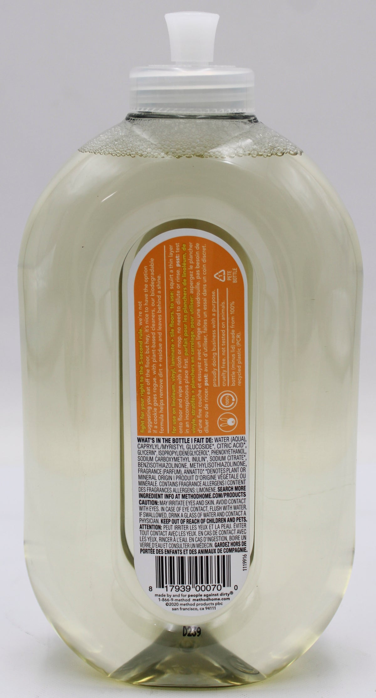 METHOD SQUIRT + MOP WOOD FLOOR CLEANER GINGER YUZU 25oz NA