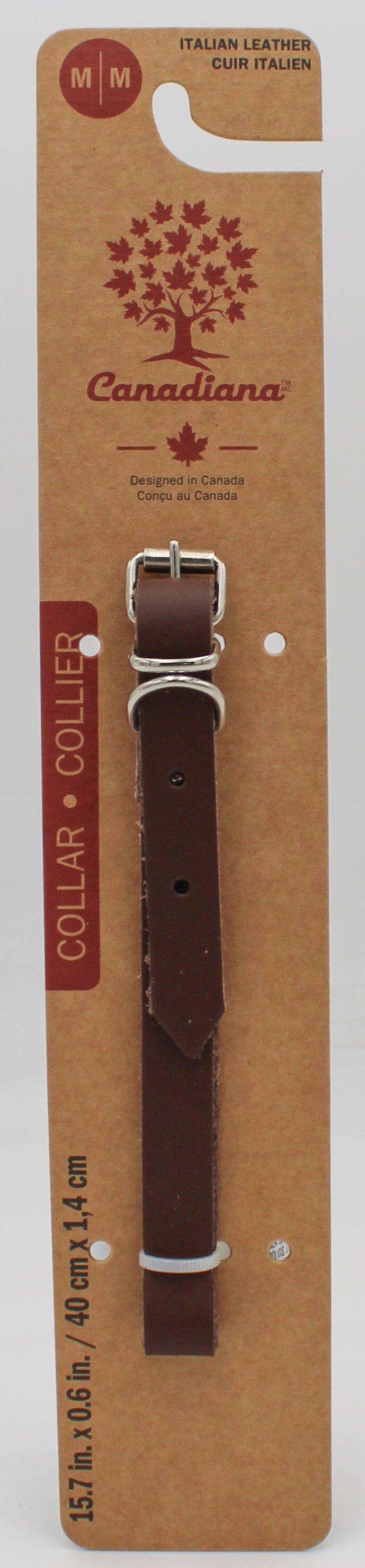 COLLAR ITALIAN LEATHER BROWN MED. 11.5" X 14.5"