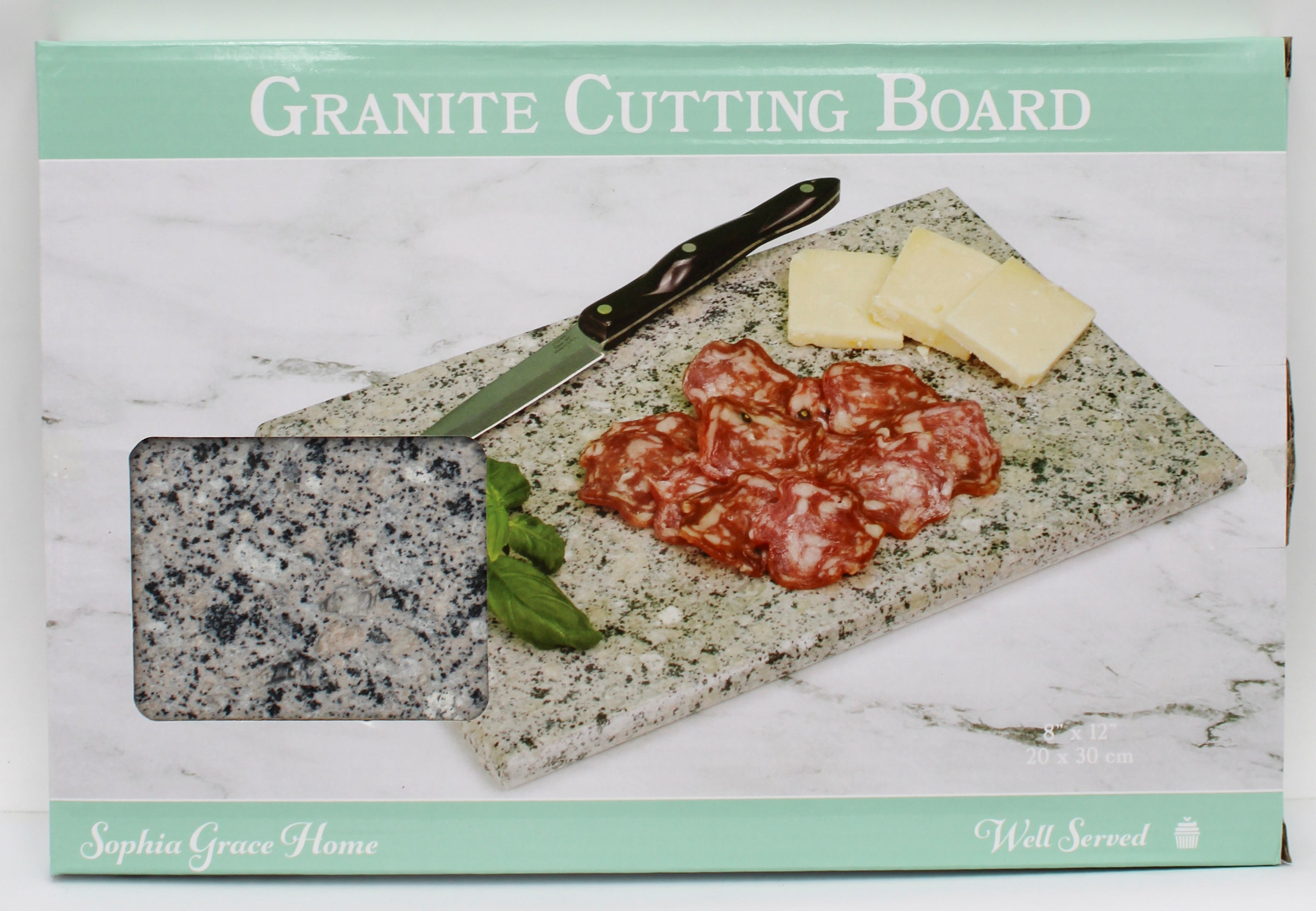SOLID GRANITE CUTTING BOARD WHITE 8x12