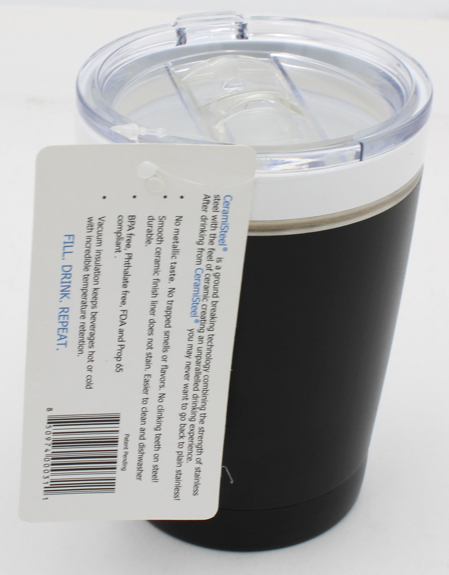 STAINLESS STEEL INSULATED TUMBLER MATTE BLACK 12oz.