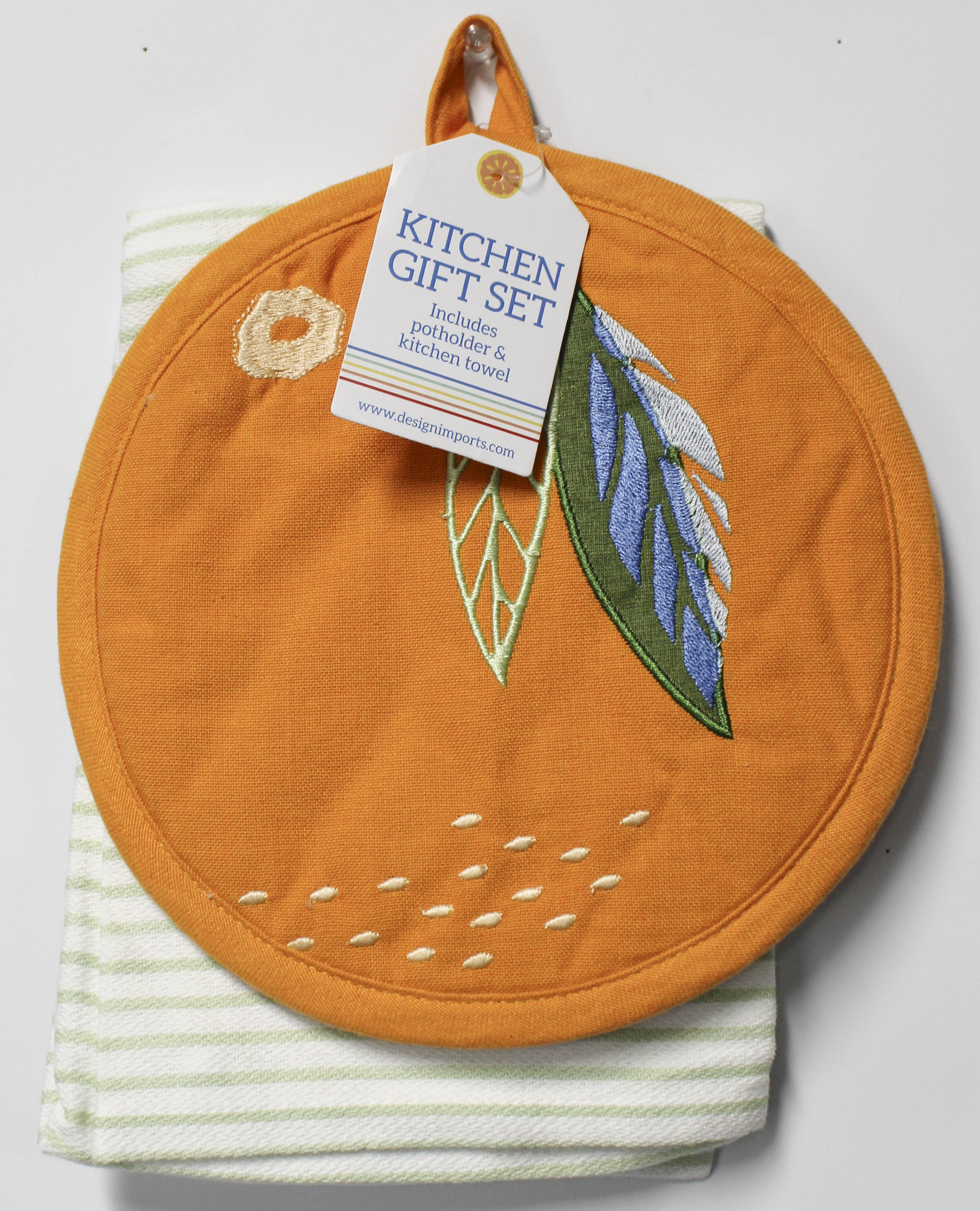 2PC GIFT SET - POTHOLDER AND DISHTOWEL - ORANGE