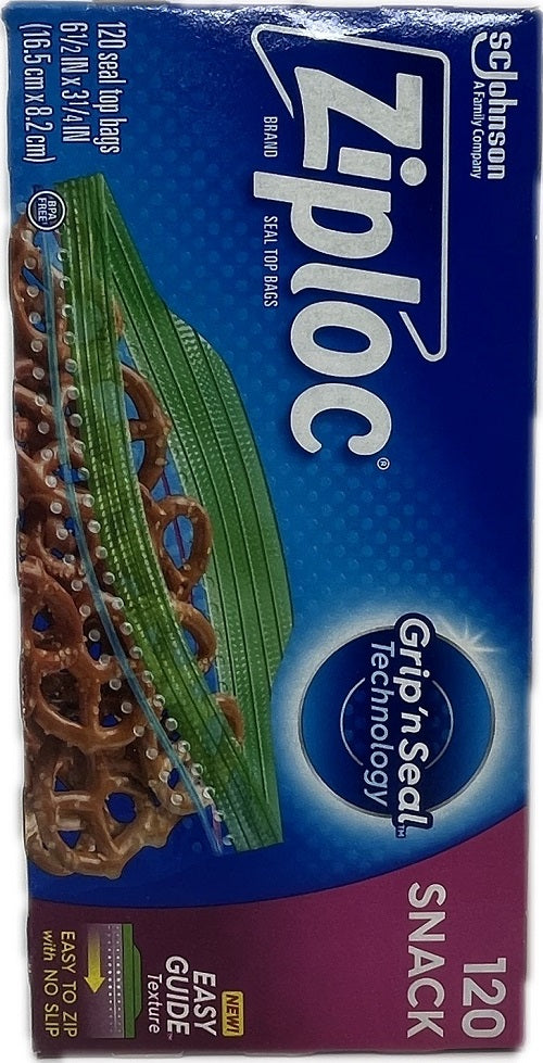 SP ZIPLOC SNACK BAGS 120CT(IMPERFECT) NO UPC